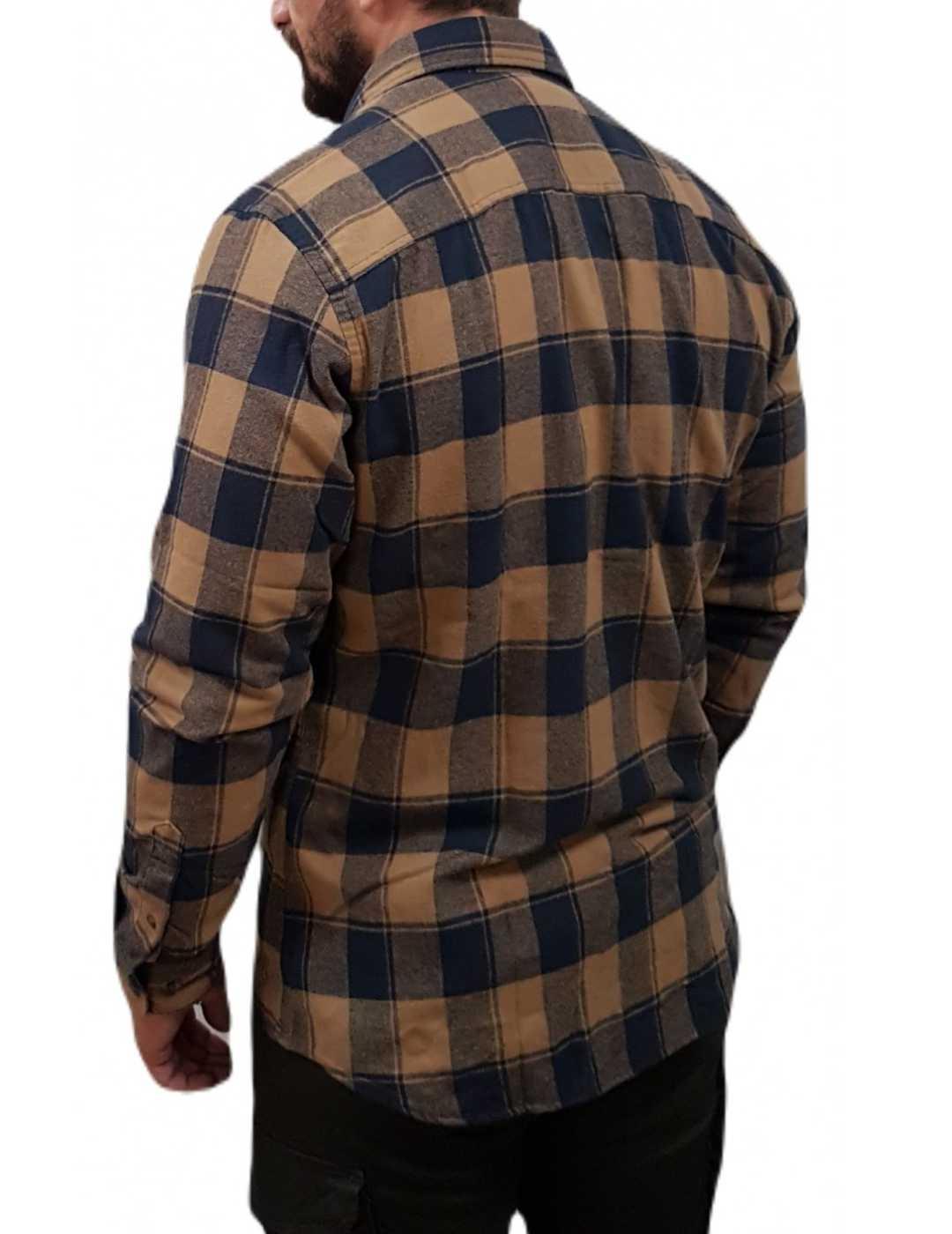 Camisa Jack&Jones Plain cuadro camel de hombre