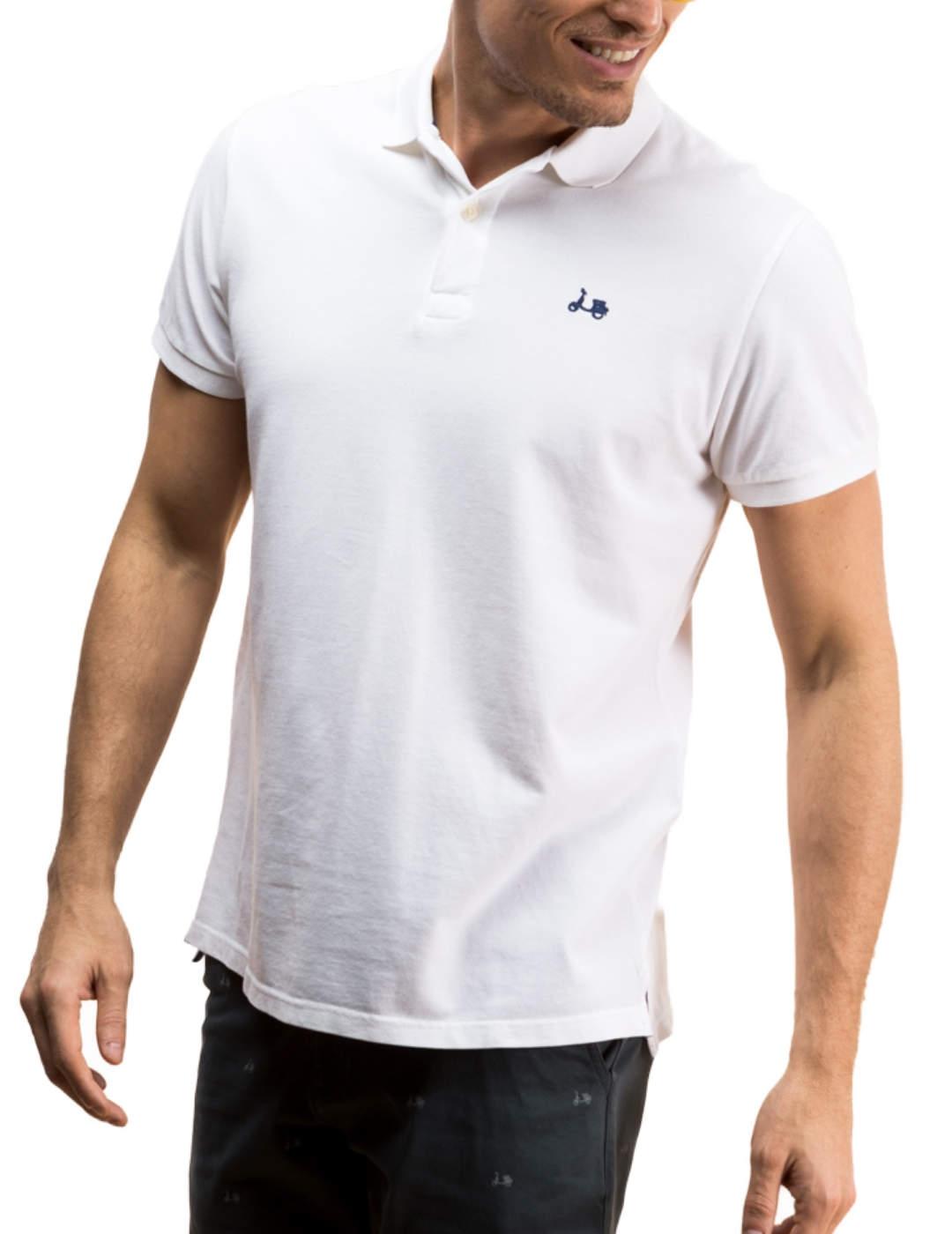 Polo Scotta classic blanco Regular fit manga corta de hombre