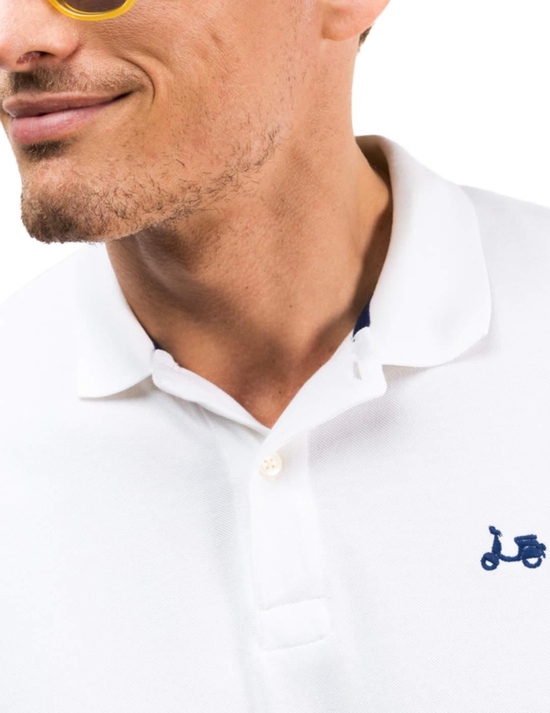 Polo Scotta classic blanco Regular fit manga corta de hombre