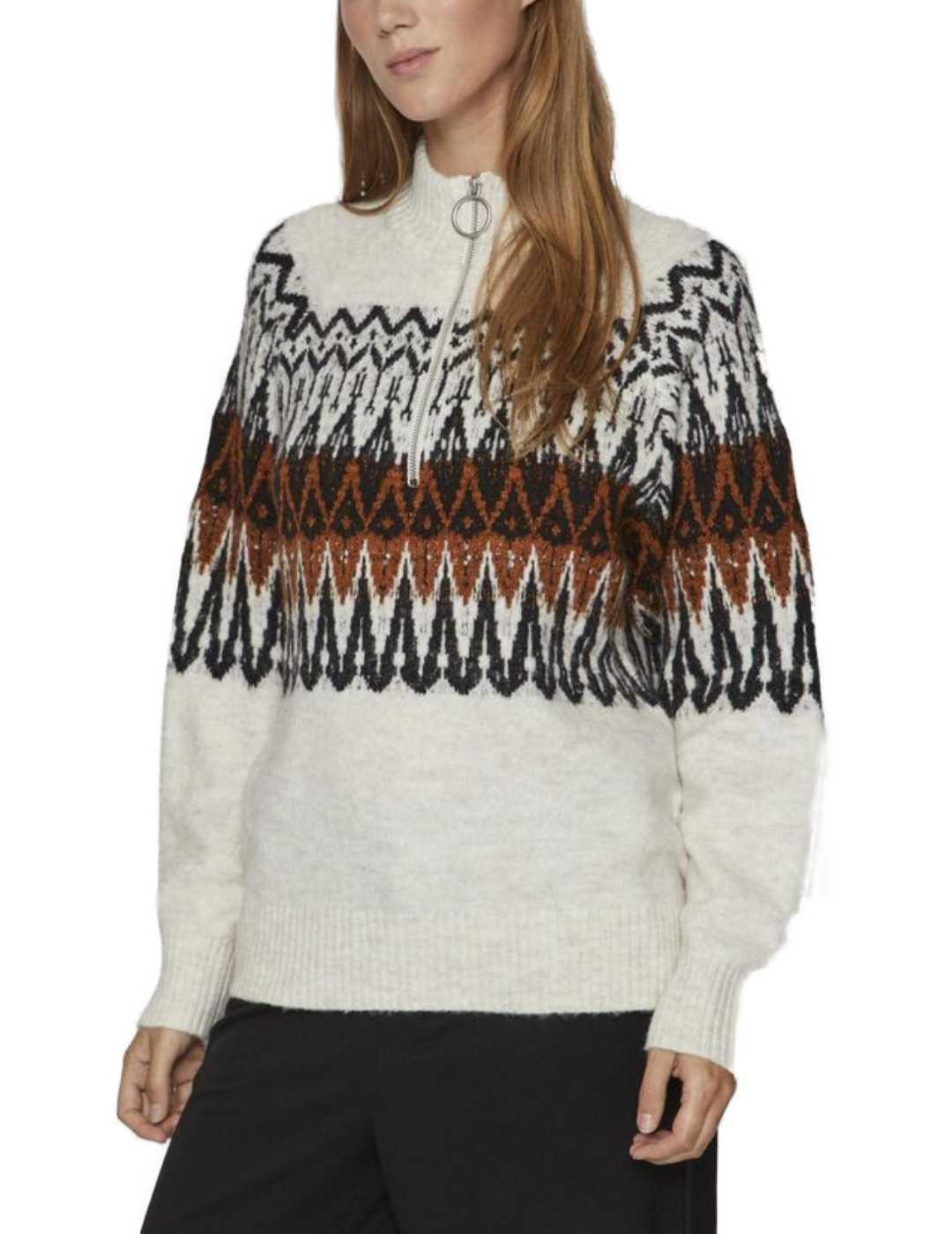 Jersey Vila Aleja caramelo cremallera para mujer