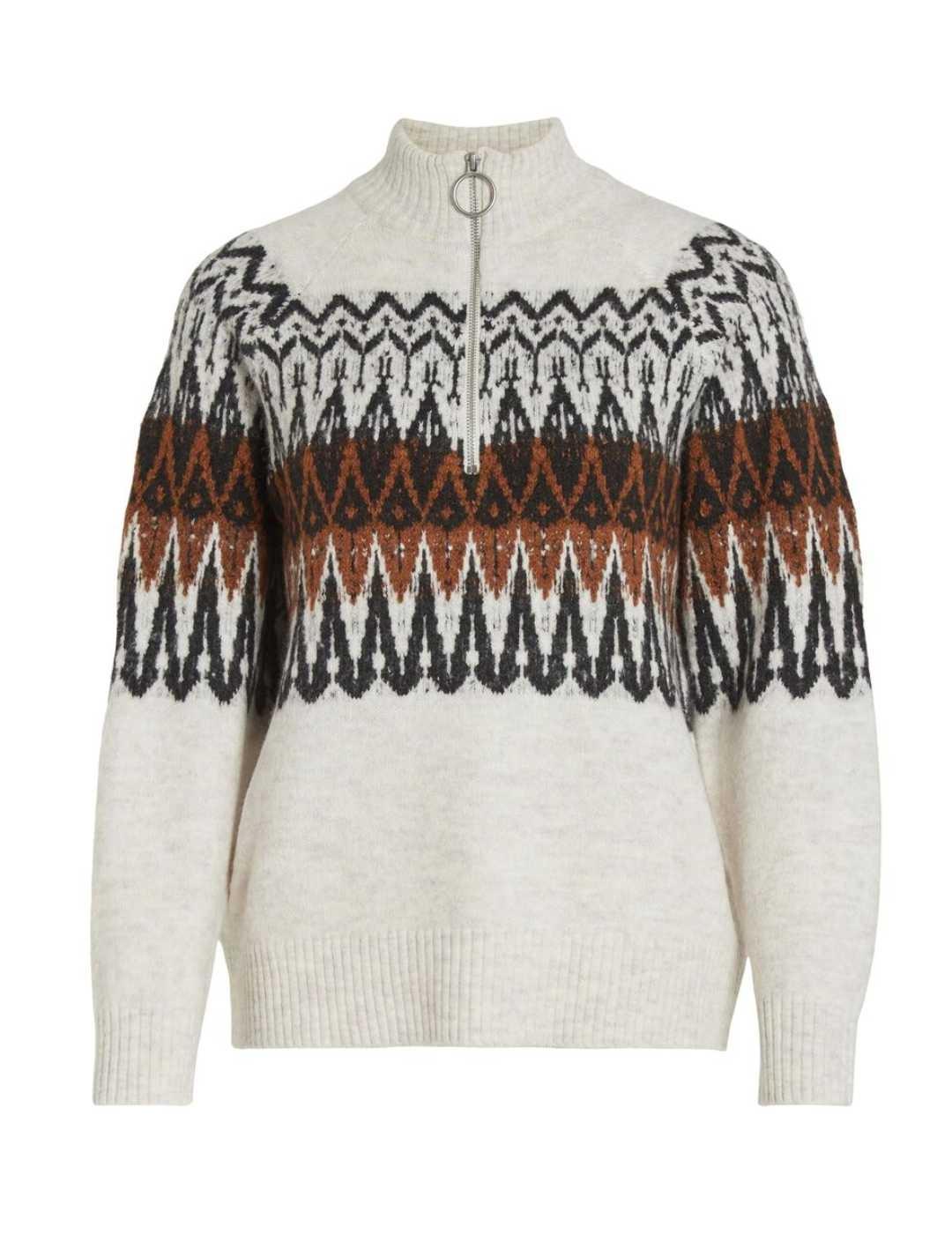 Jersey Vila Aleja caramelo cremallera para mujer