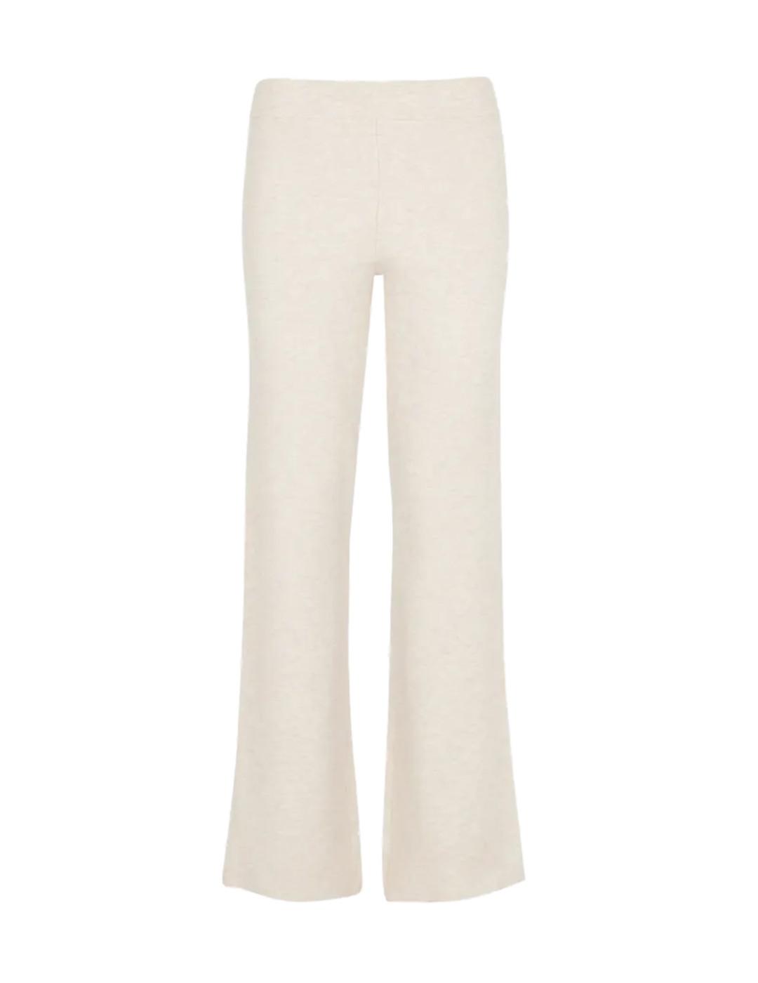 Pantalón Vila Olivinja beige elástico y ancho para mujer