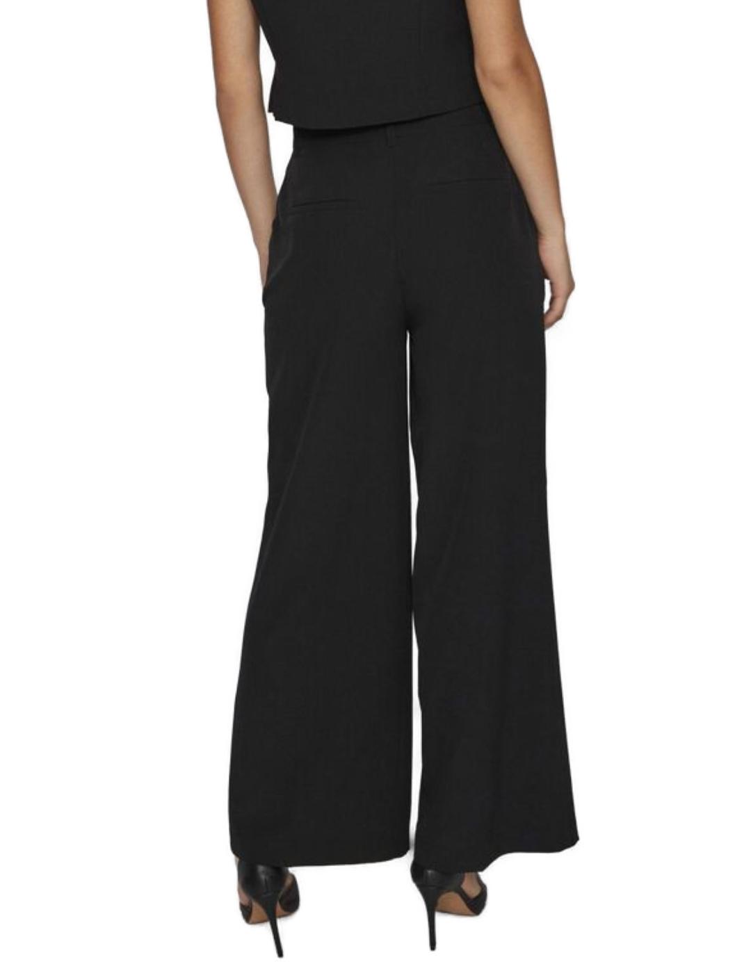 Pantalón Vila Simsa negro de traje pernera ancha para mujer