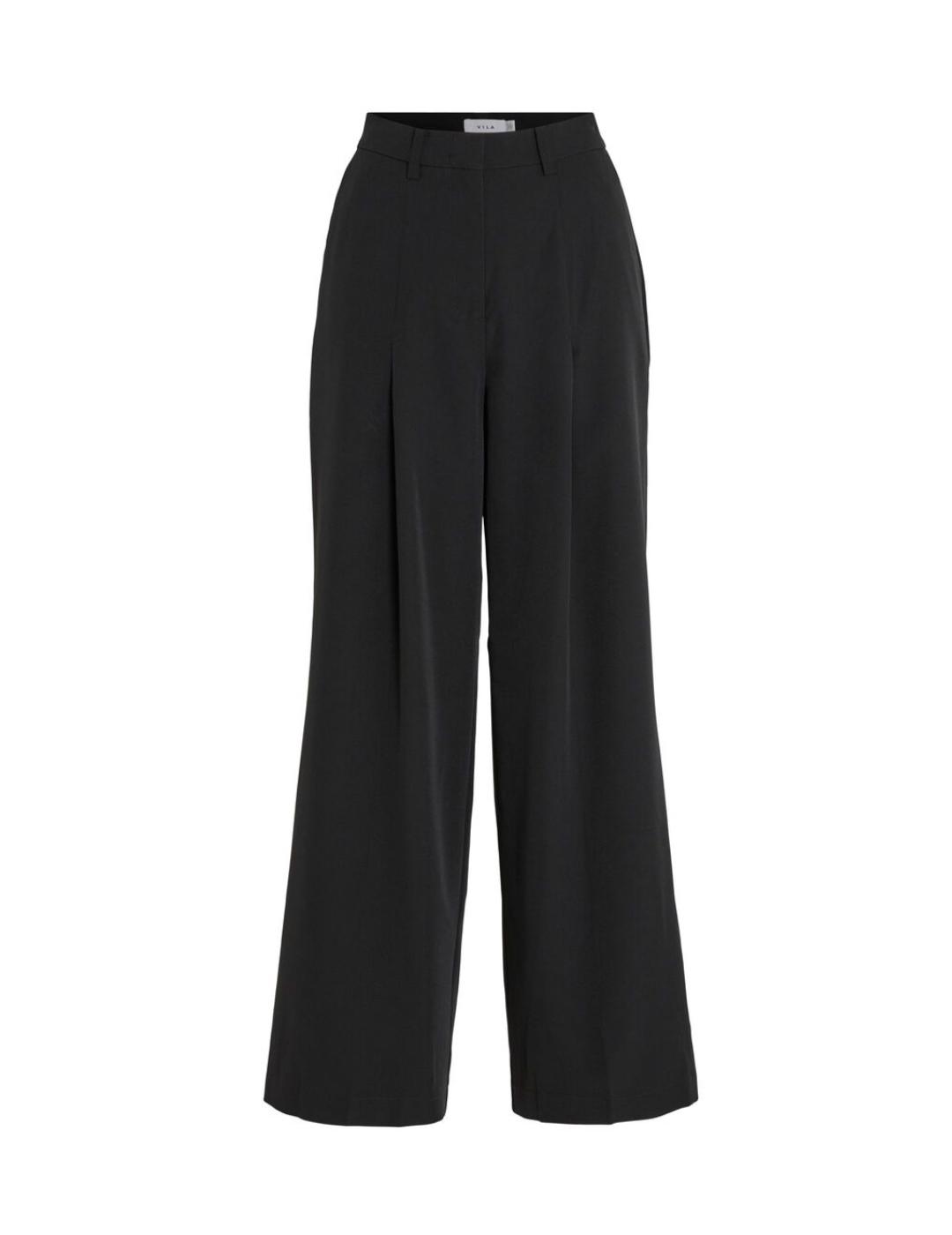 Pantalón Vila Simsa negro de traje pernera ancha para mujer