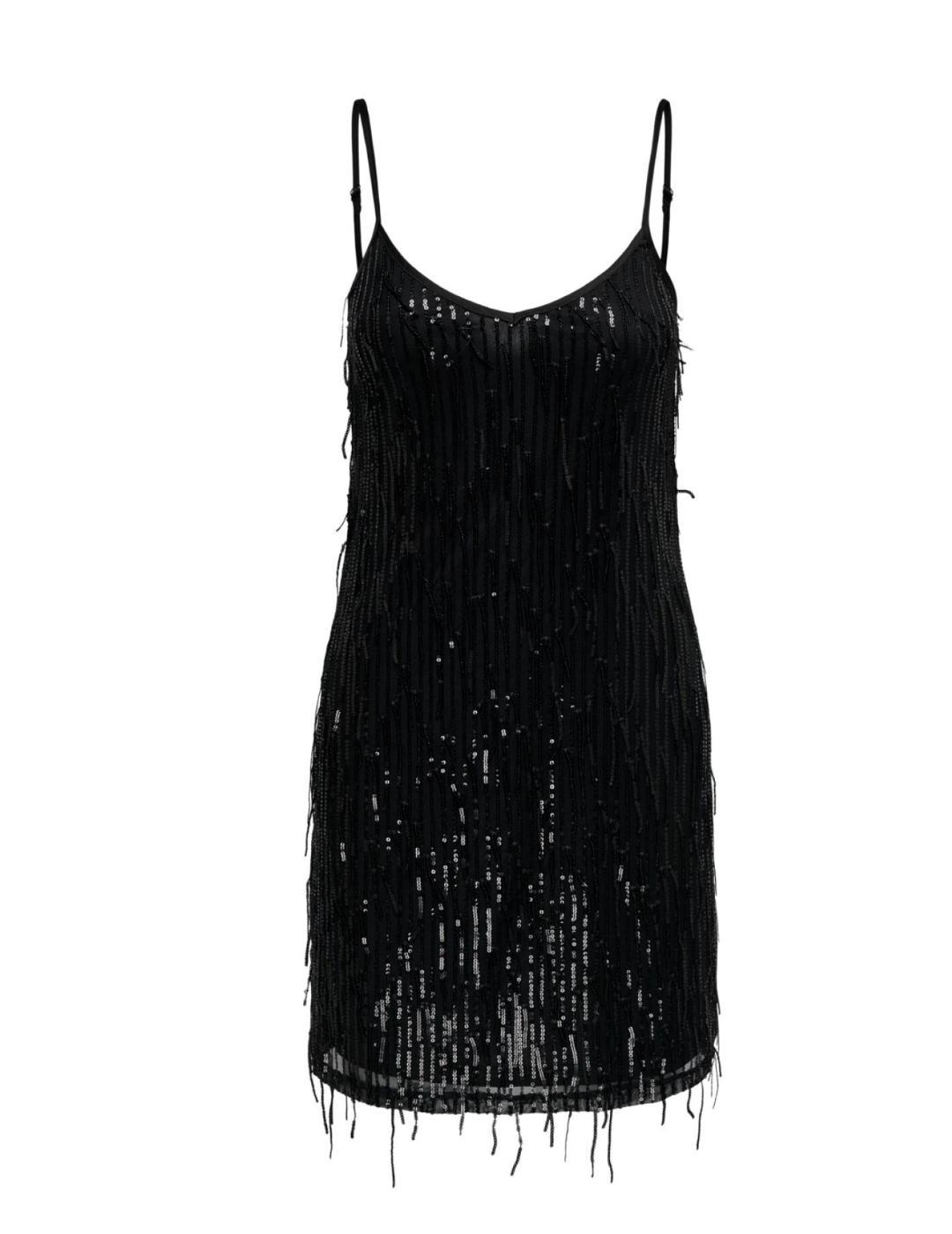 Vestido Only Spacy brillos negro fiesta para mujer