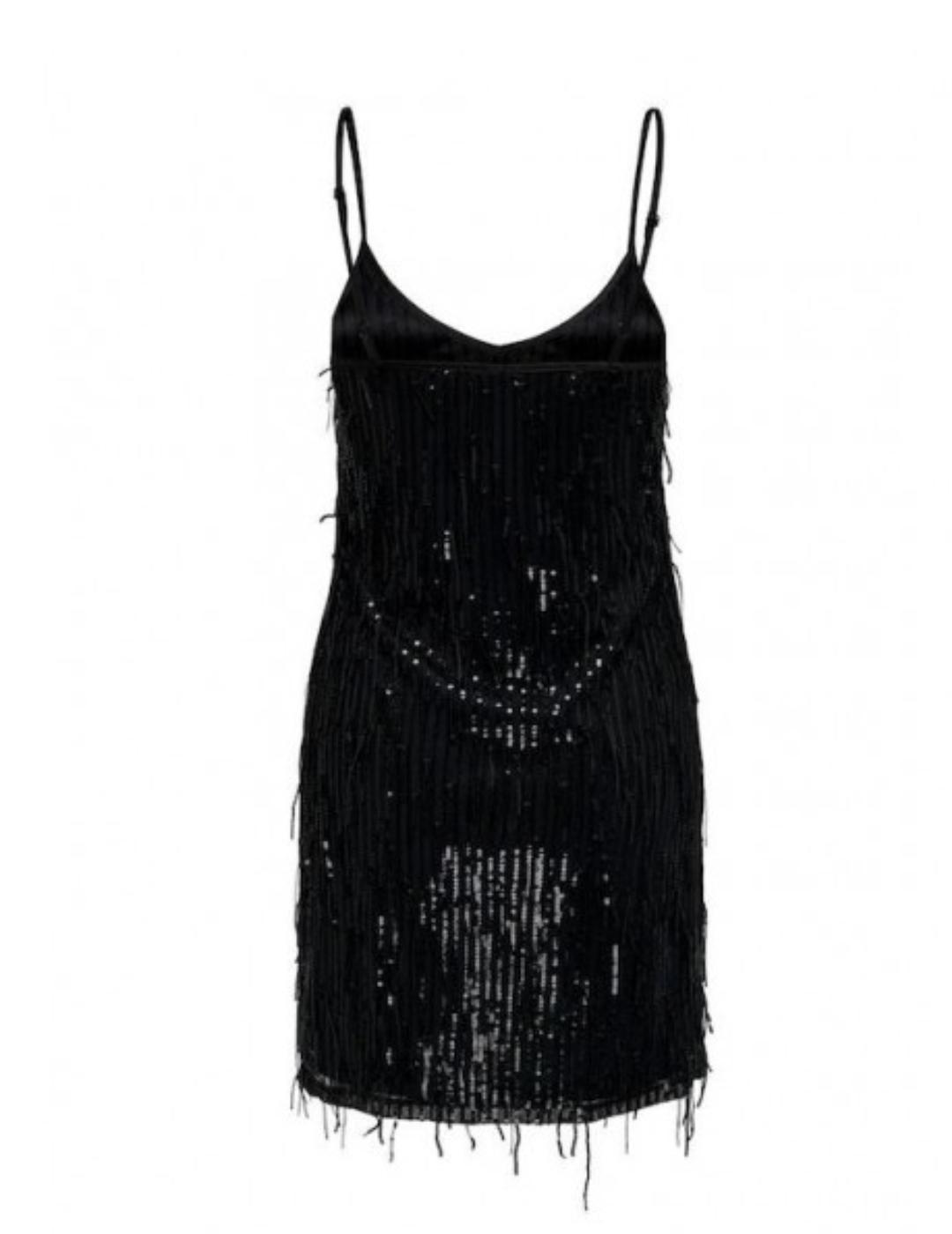 Vestido Only Spacy brillos negro fiesta para mujer