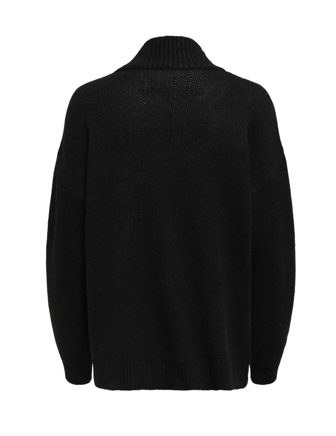 Jersey Only Viso negro bordado corte holgado para mujer