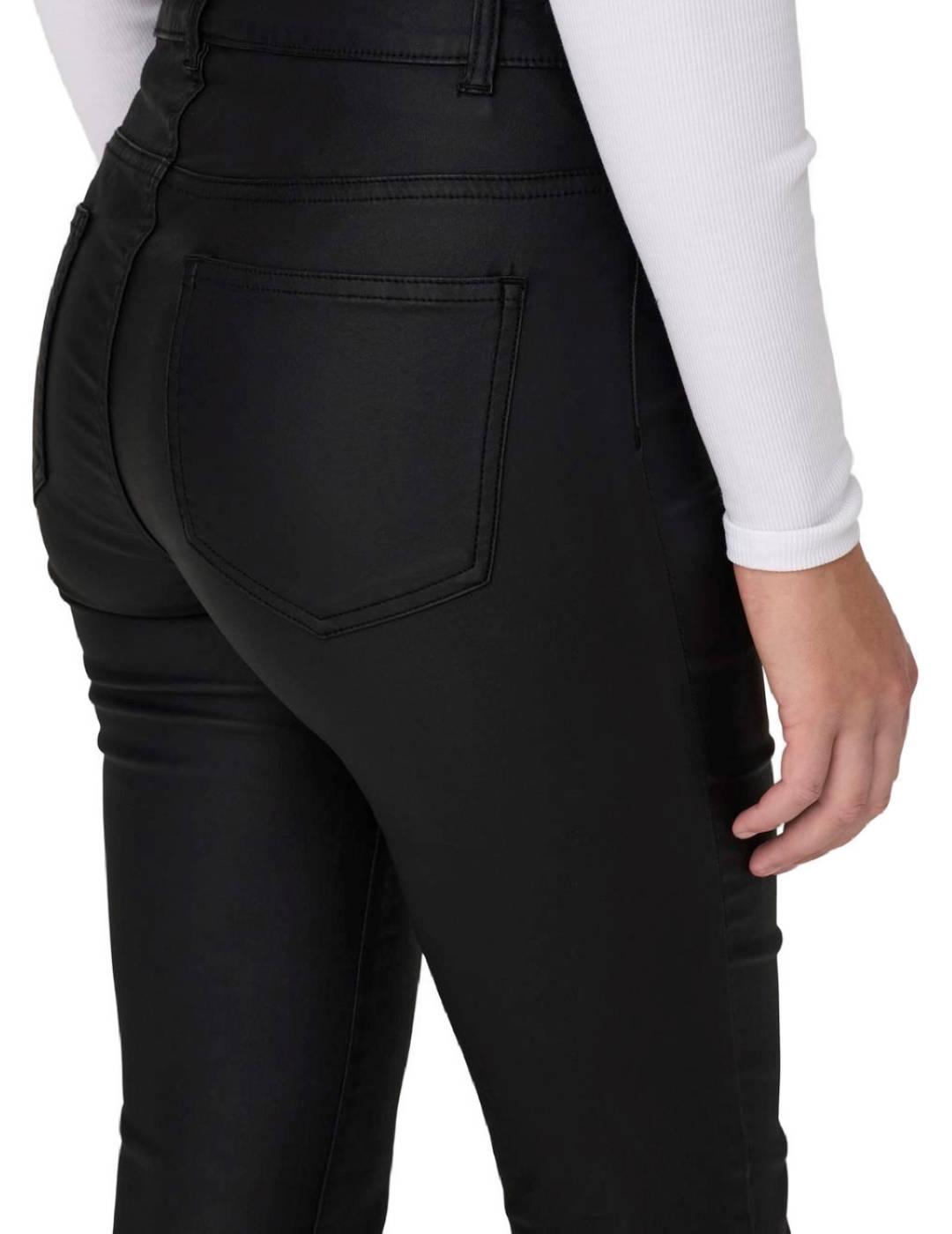 Pantalón Only Fern negro de polipiel straight para mujer