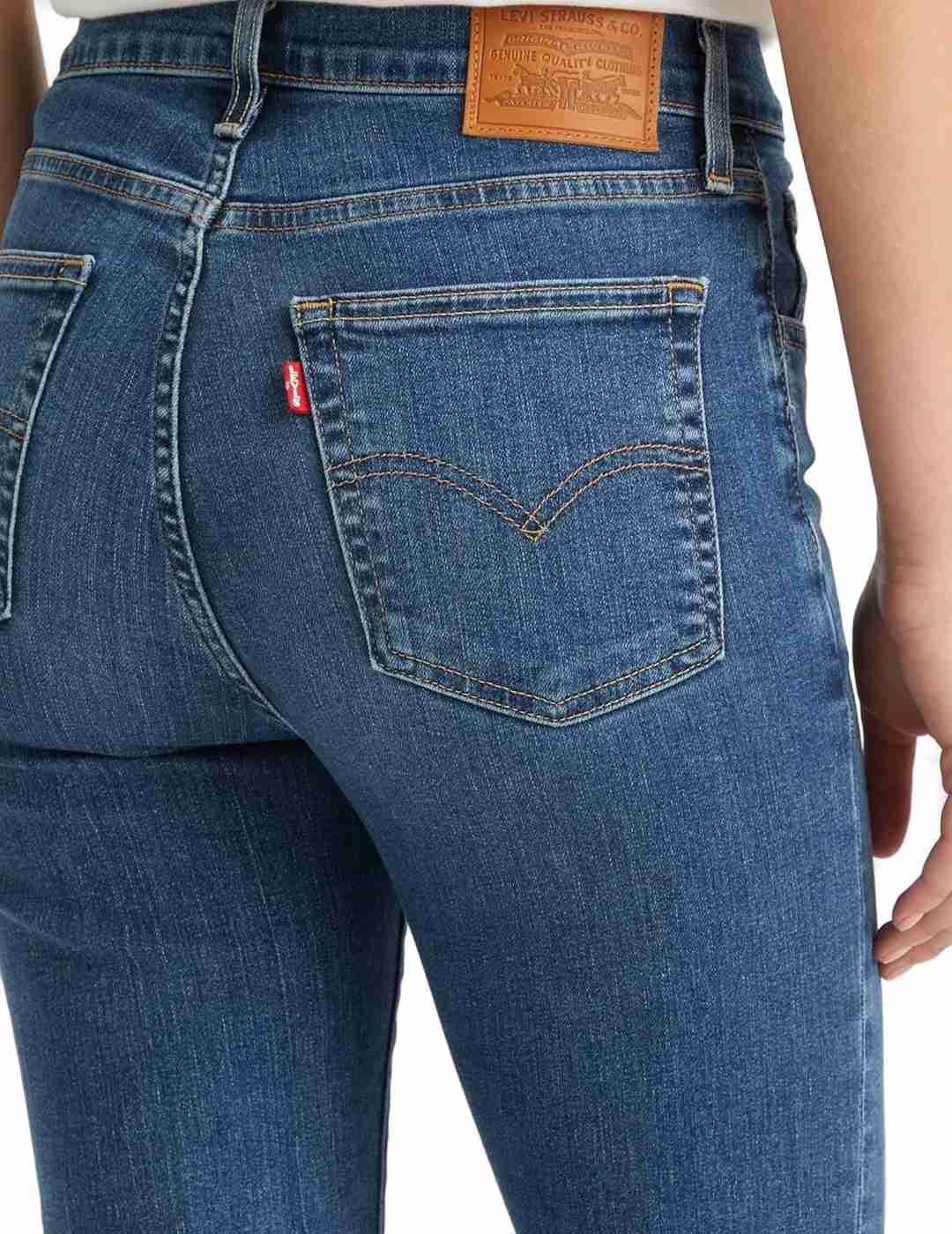 Pantalón vaquero Levi's 724 slim straight azul medio mujer