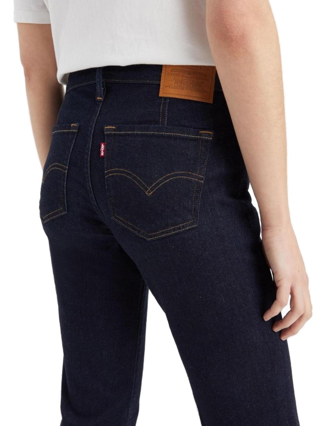 Pantalón Vaquero Levi's 712 slim corte alto azul para mujer