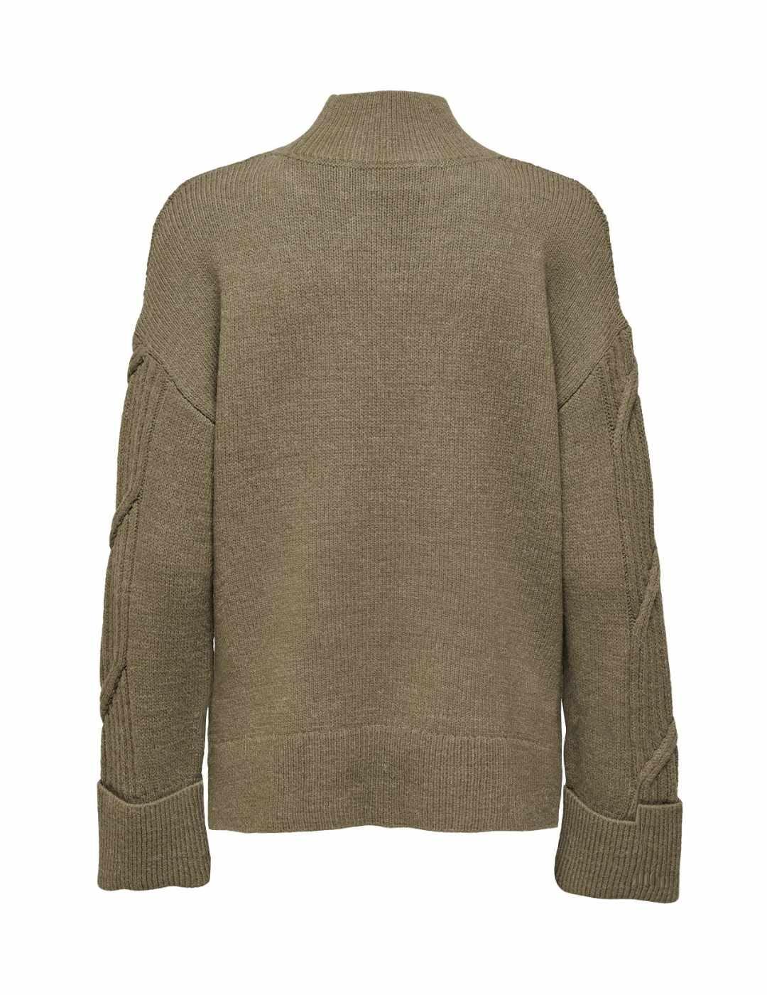 Jersey Only Leise marrón de punto hombros caídos para mujer