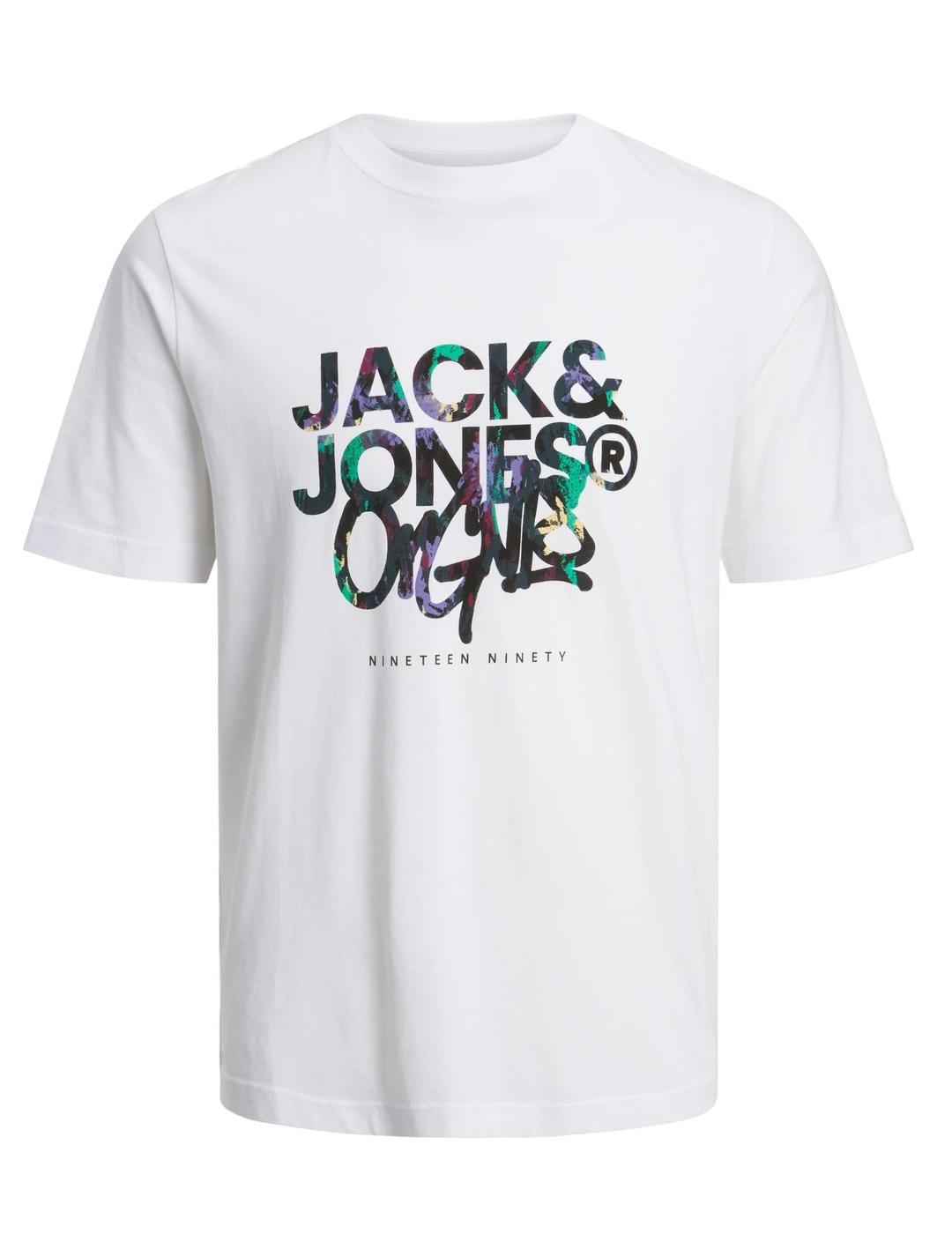 Camiseta Jack&Jones Silver blanco manga corta para hombre