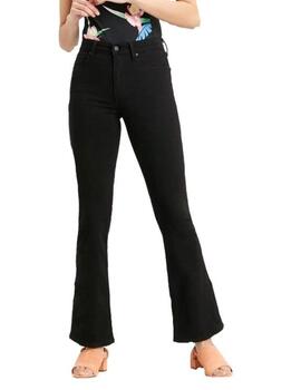 Pantalón vaquero Levi's725 bootcut negro acampanado de mujer