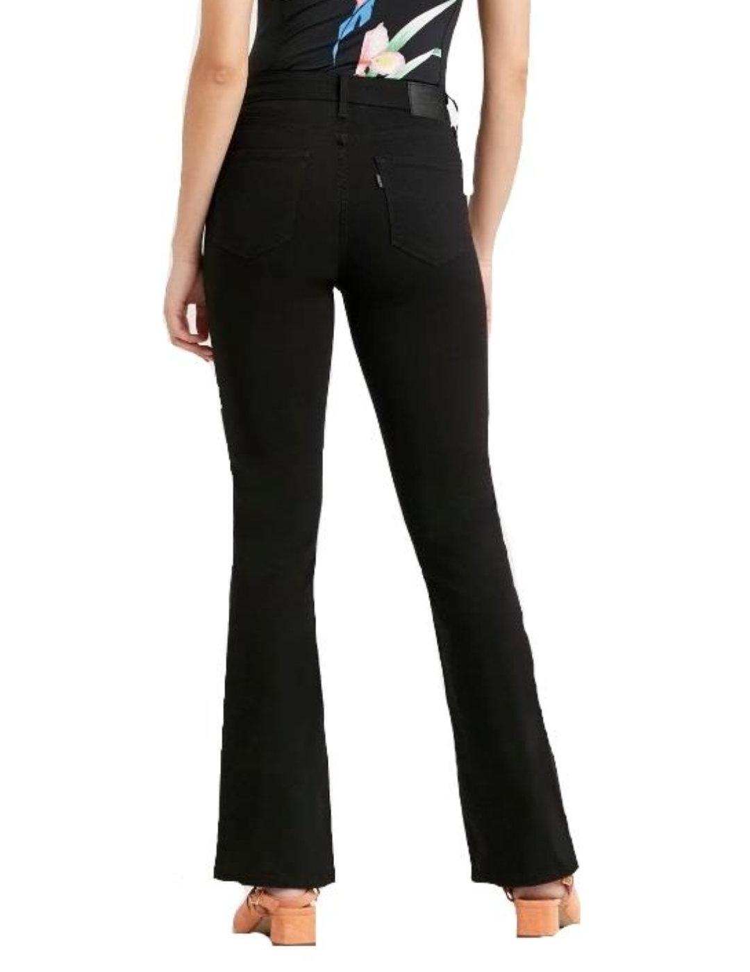 Pantalón vaquero Levi's725 bootcut negro acampanado de mujer