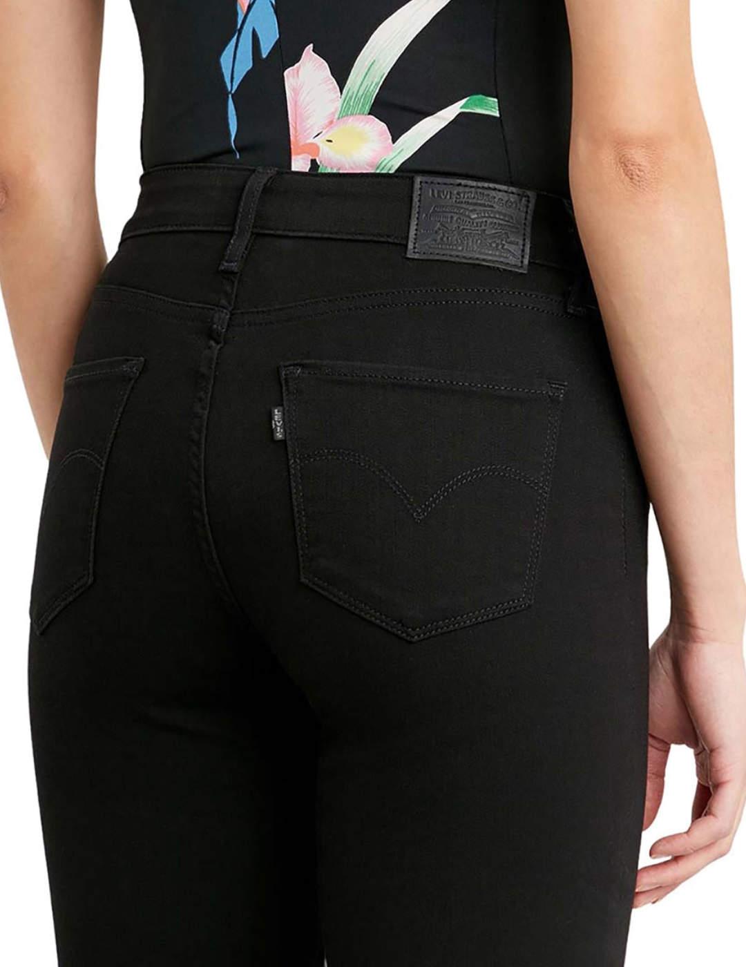 Pantalón vaquero Levi's725 bootcut negro acampanado de mujer