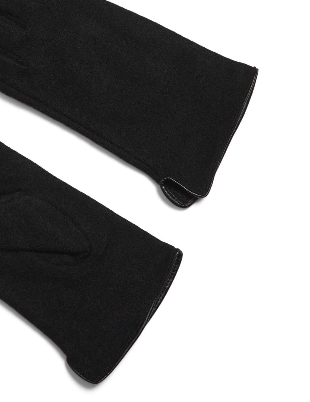 Guantes Vila Leoni negro de lana para mujer