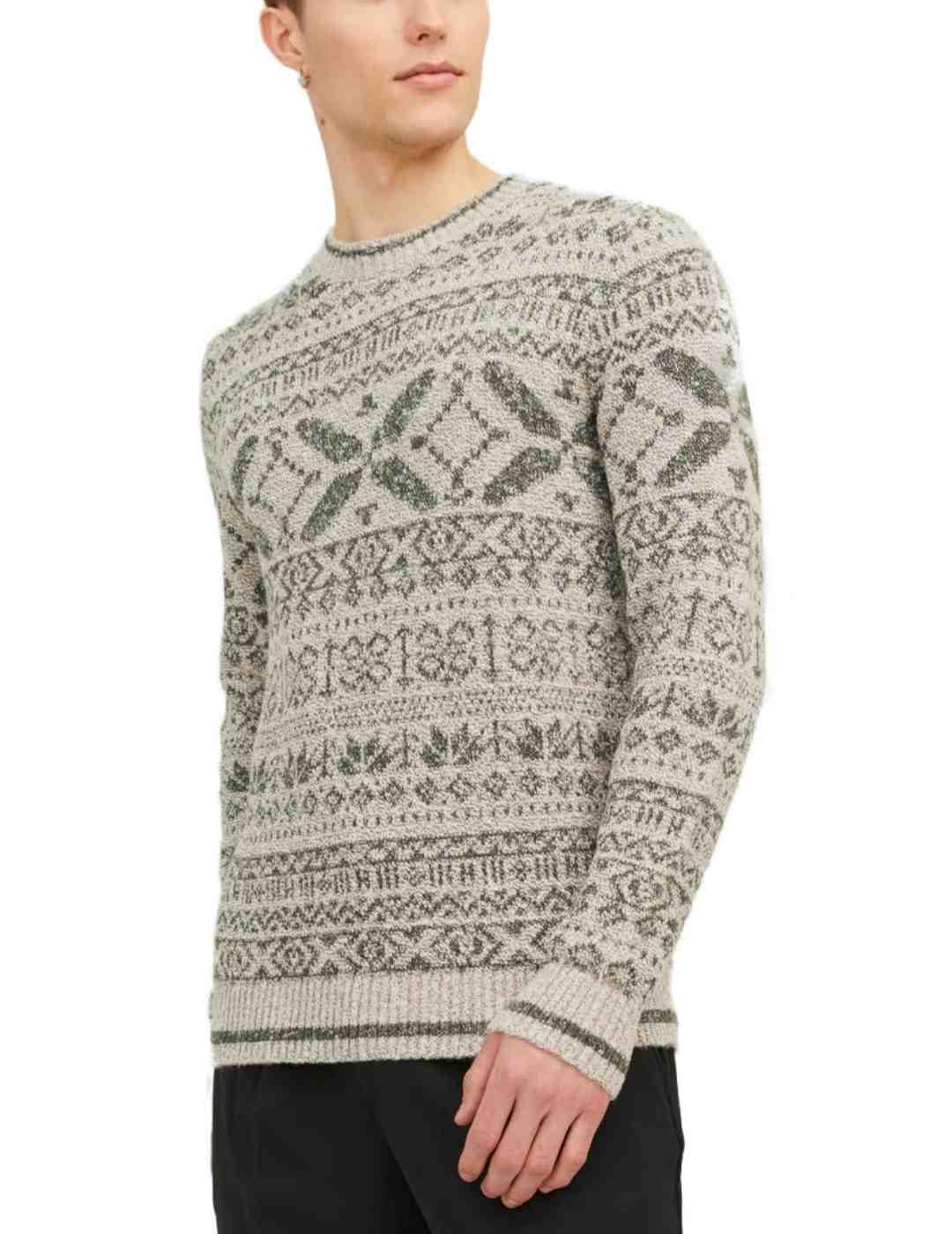 Jersey Jack&Jones Bluryan beige estampado para hombre