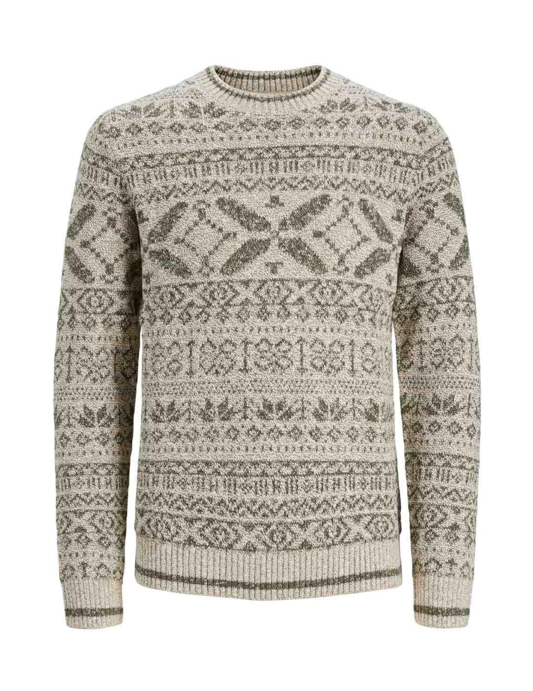 Jersey Jack&Jones Bluryan beige estampado para hombre