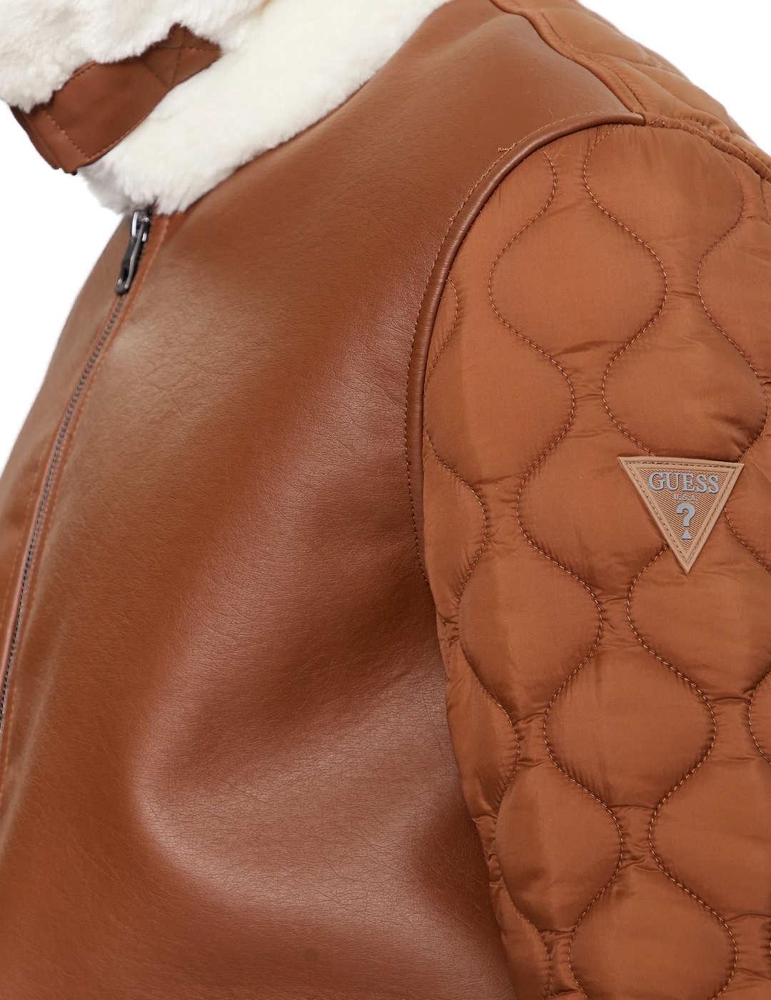 Chaqueta Guess Shearling camel con borreguillo para hombre