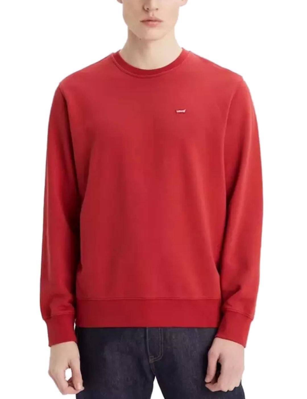 Sudadera Levi's roja logo bordado sin capucha para hombre