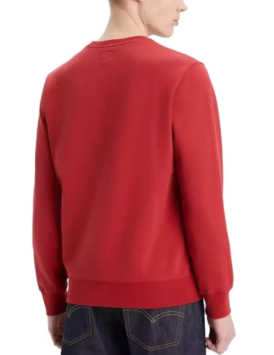 Sudadera Levi's roja logo bordado sin capucha para hombre