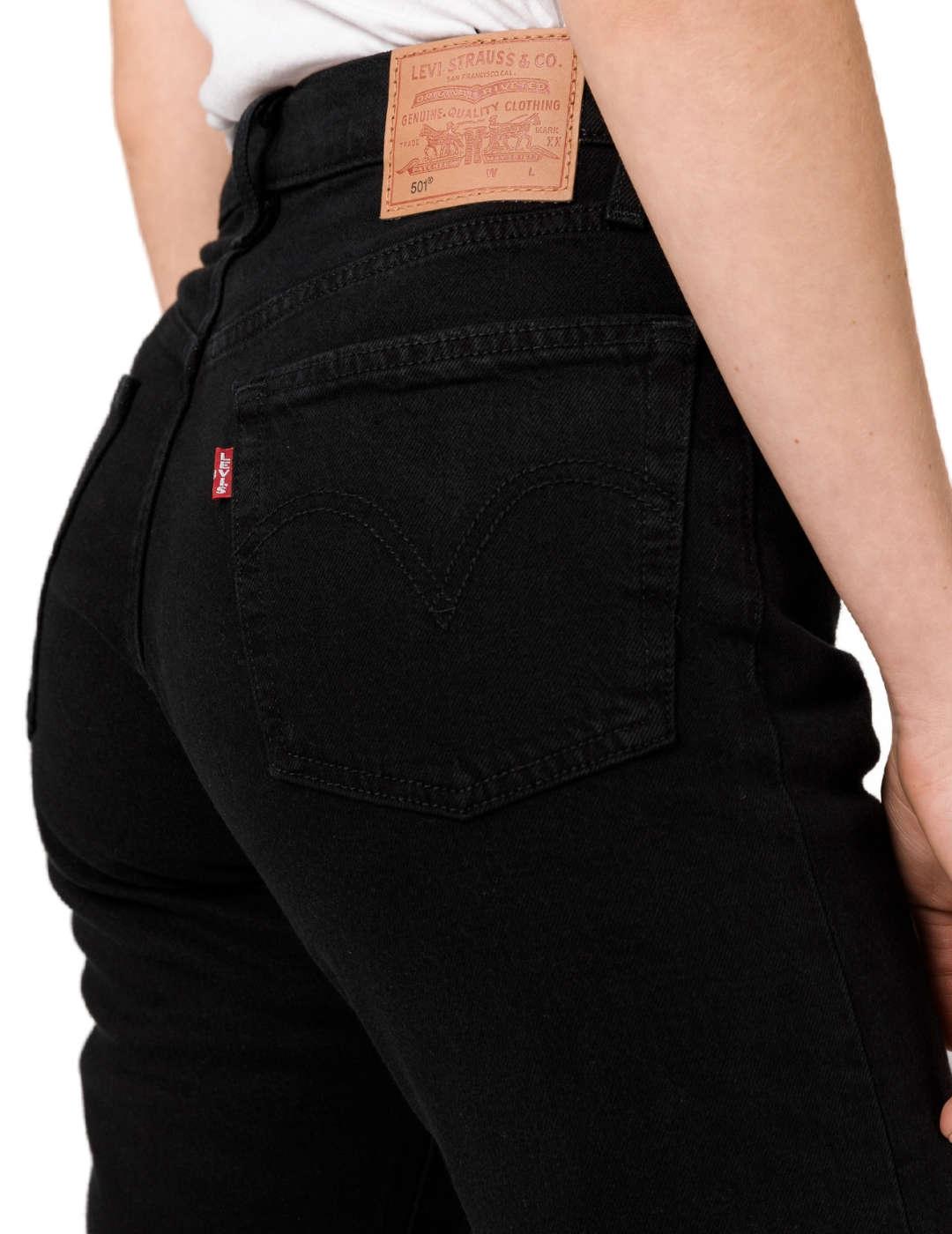 Pantalón vaquero Levi's 501 cropped negro de mujer