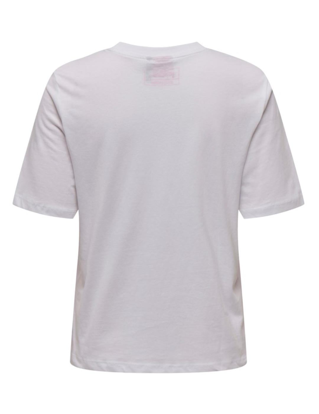 Camiseta Only Barbie blanca weekend manga corta para mujer