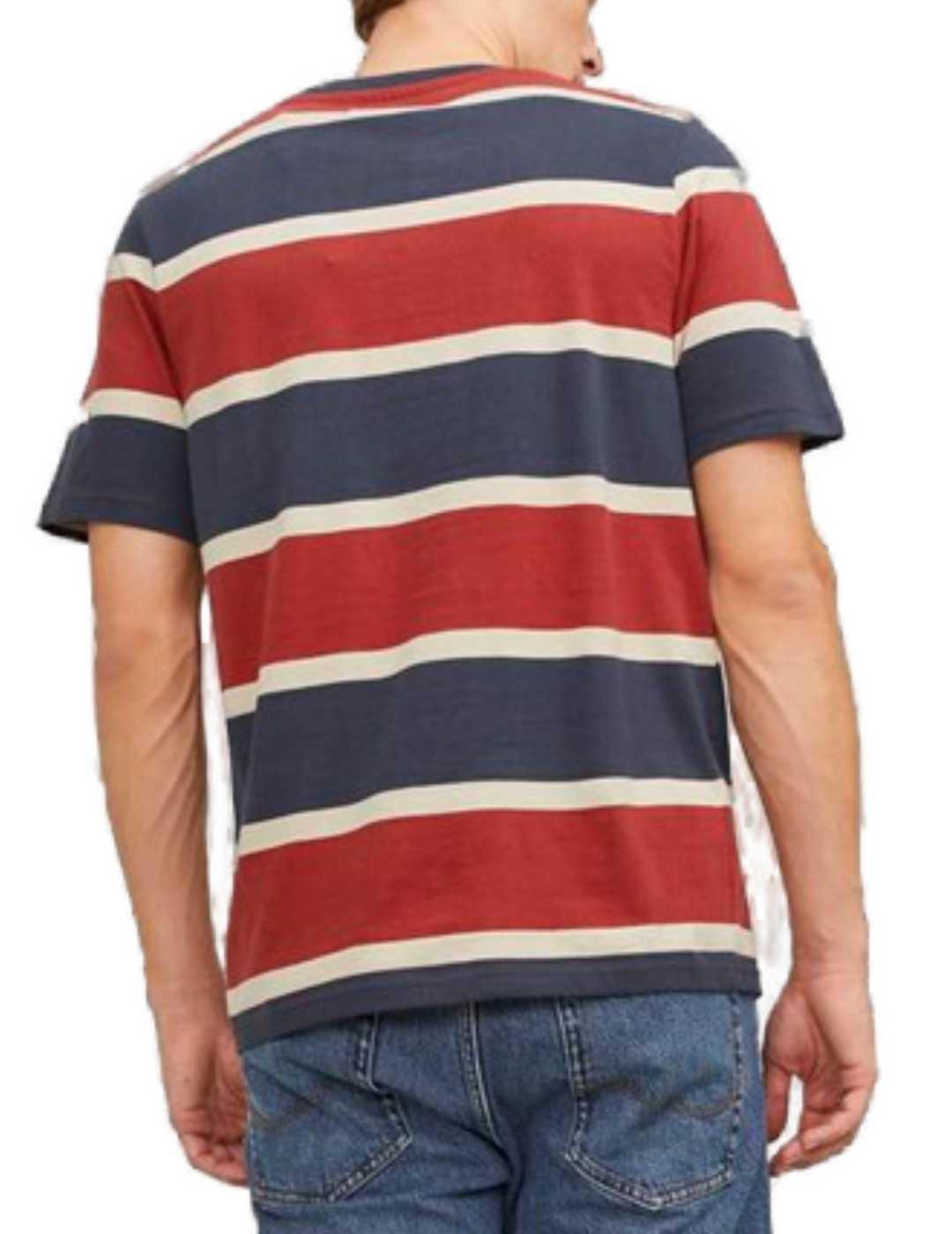 Camiseta Jack&Jones Henry rojo/marino manga corta hombre