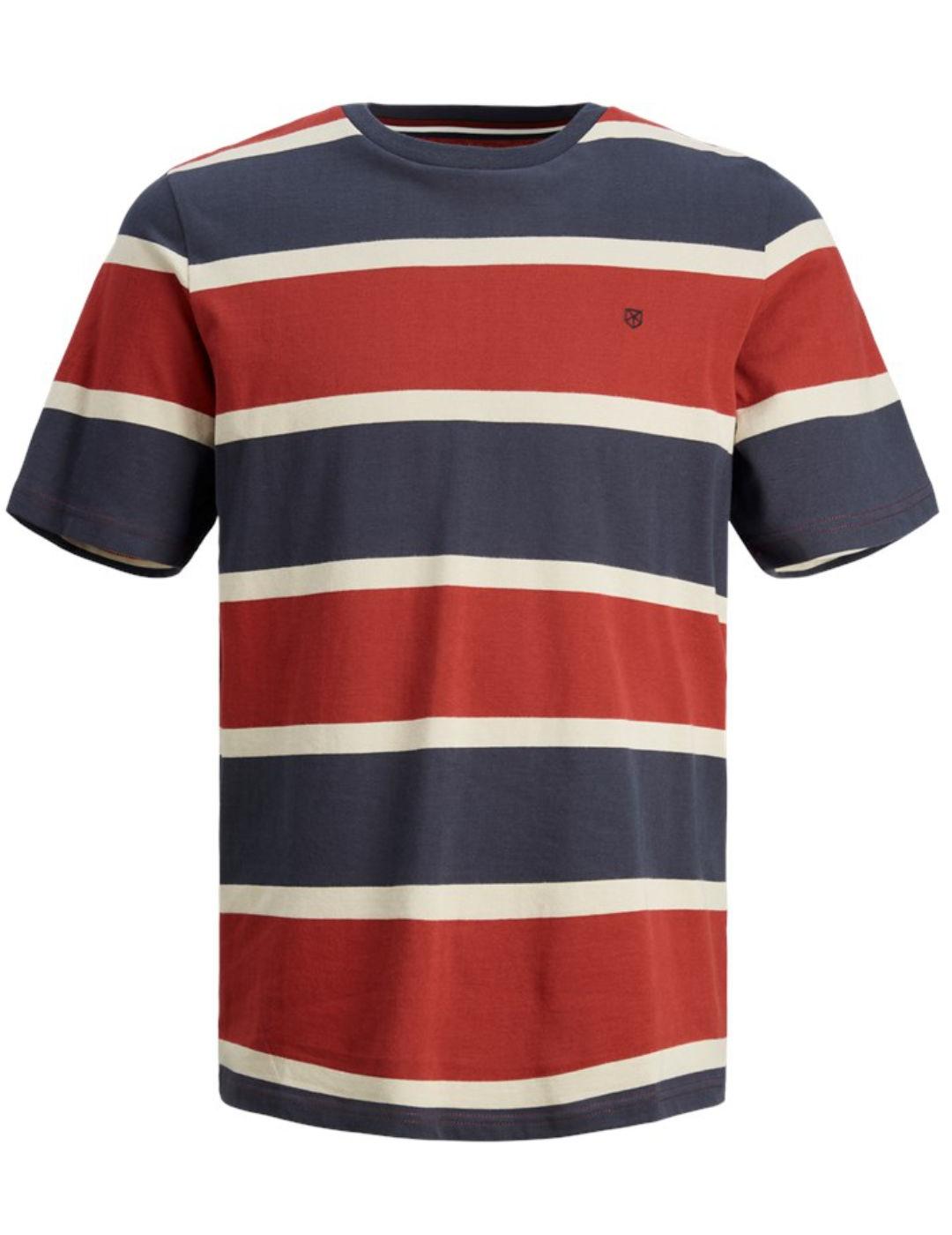 Camiseta Jack&Jones Henry rojo/marino manga corta hombre