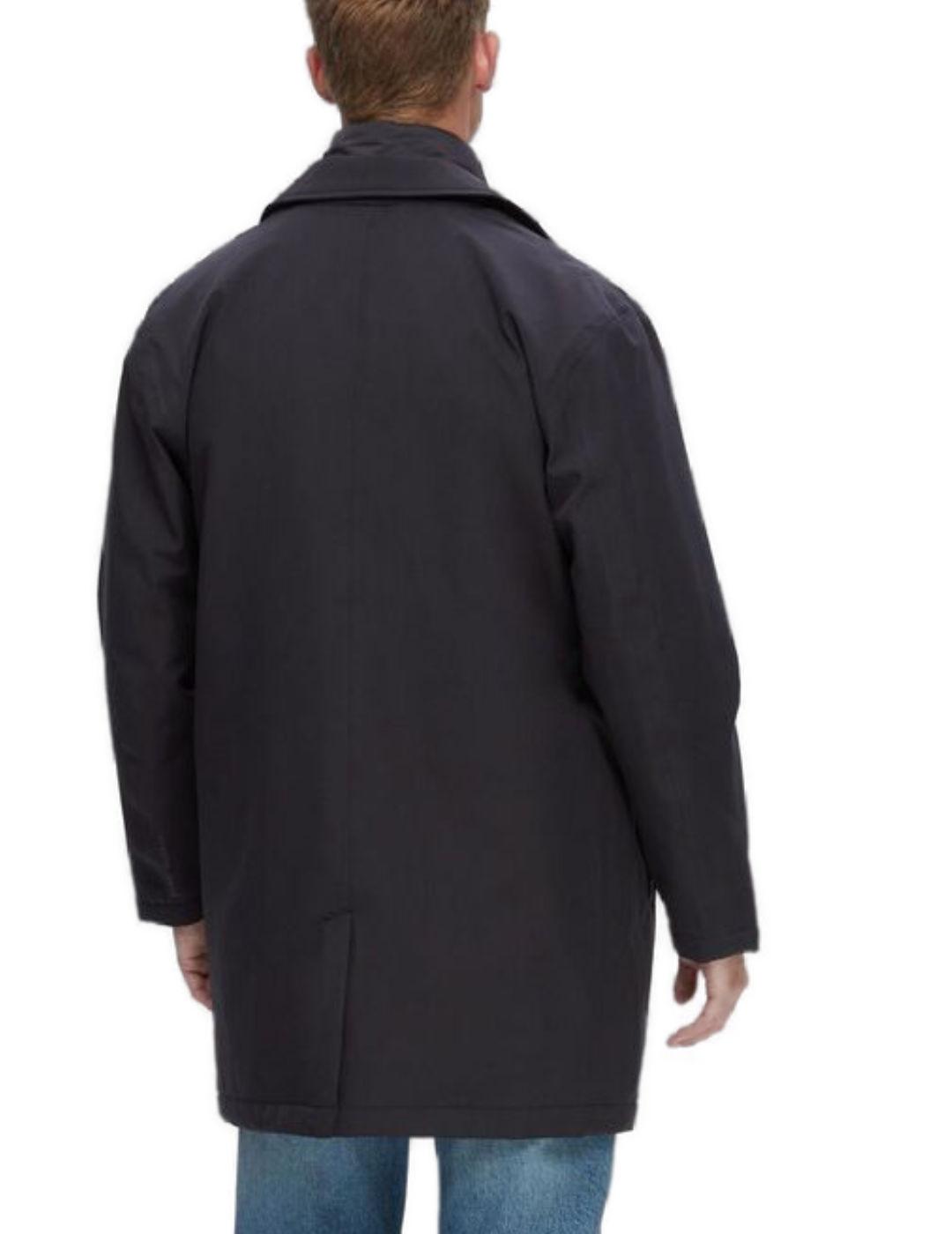Abrigo Selected Alvin negro sin capucha para hombre