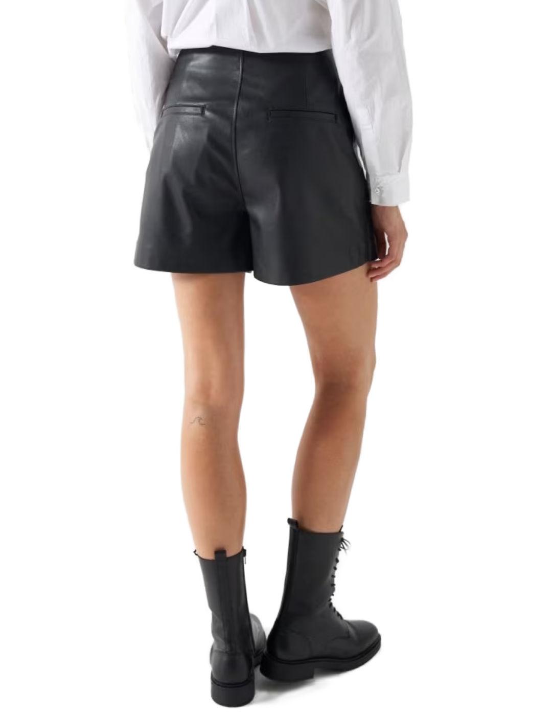 Falda pantalón Salsa polipiel negra para mujer