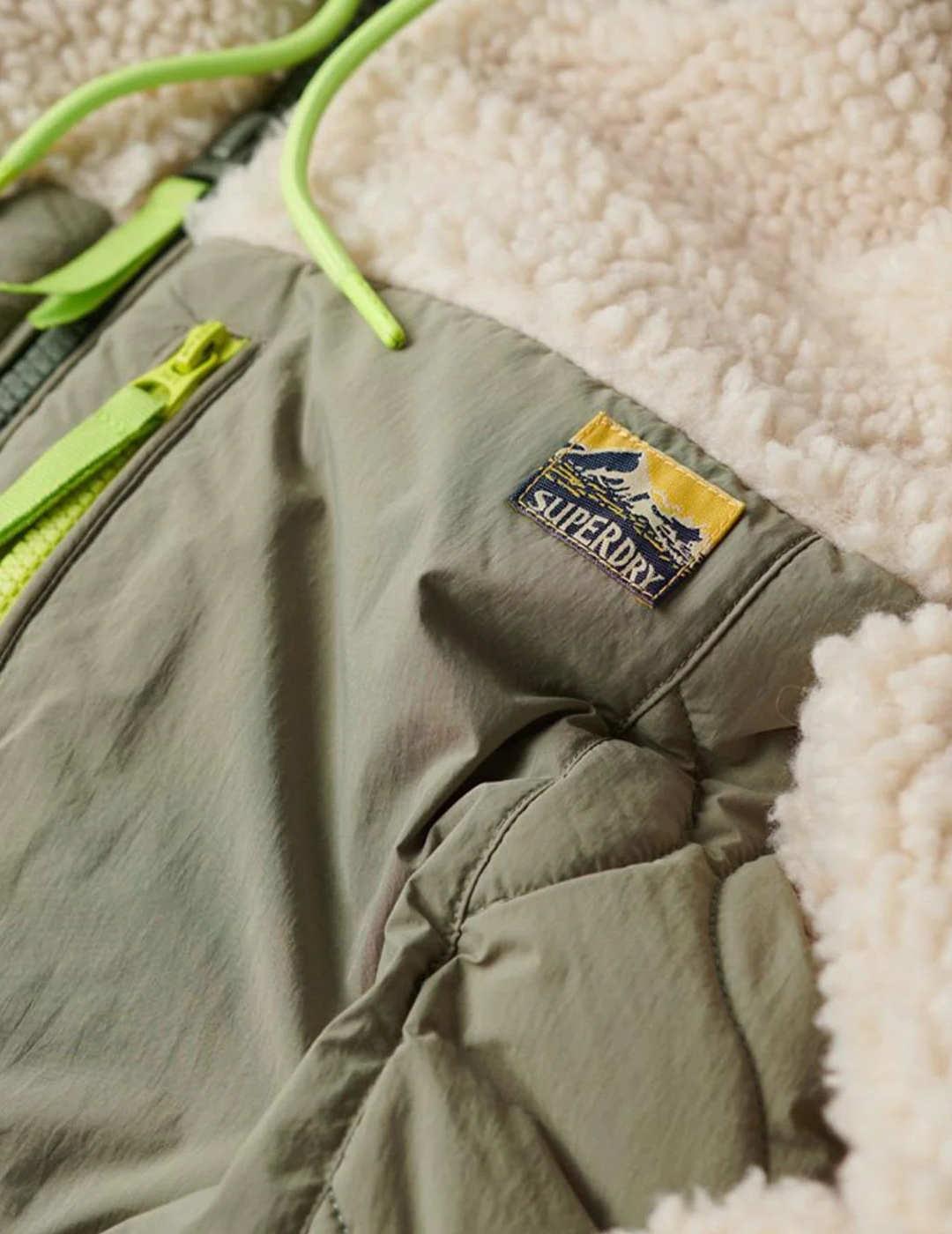 Chaqueta Superdry Sherpa borrego verde para mujer