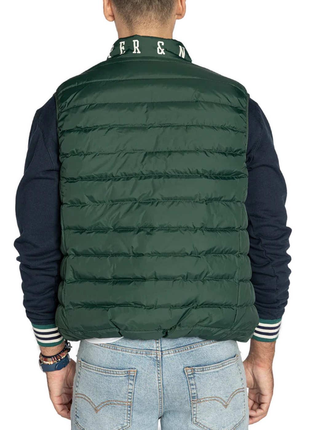 Chaleco Harper Galway verde botella sin capucha para hombre