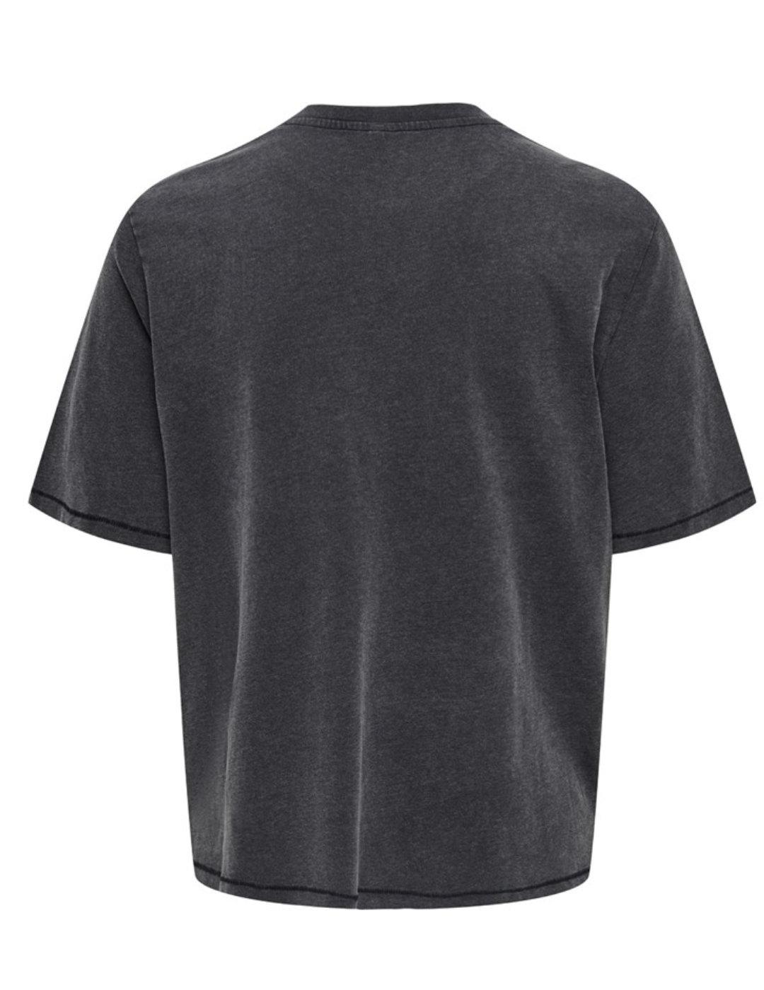 Camiseta Only Lulu negro de manga corta para mujer