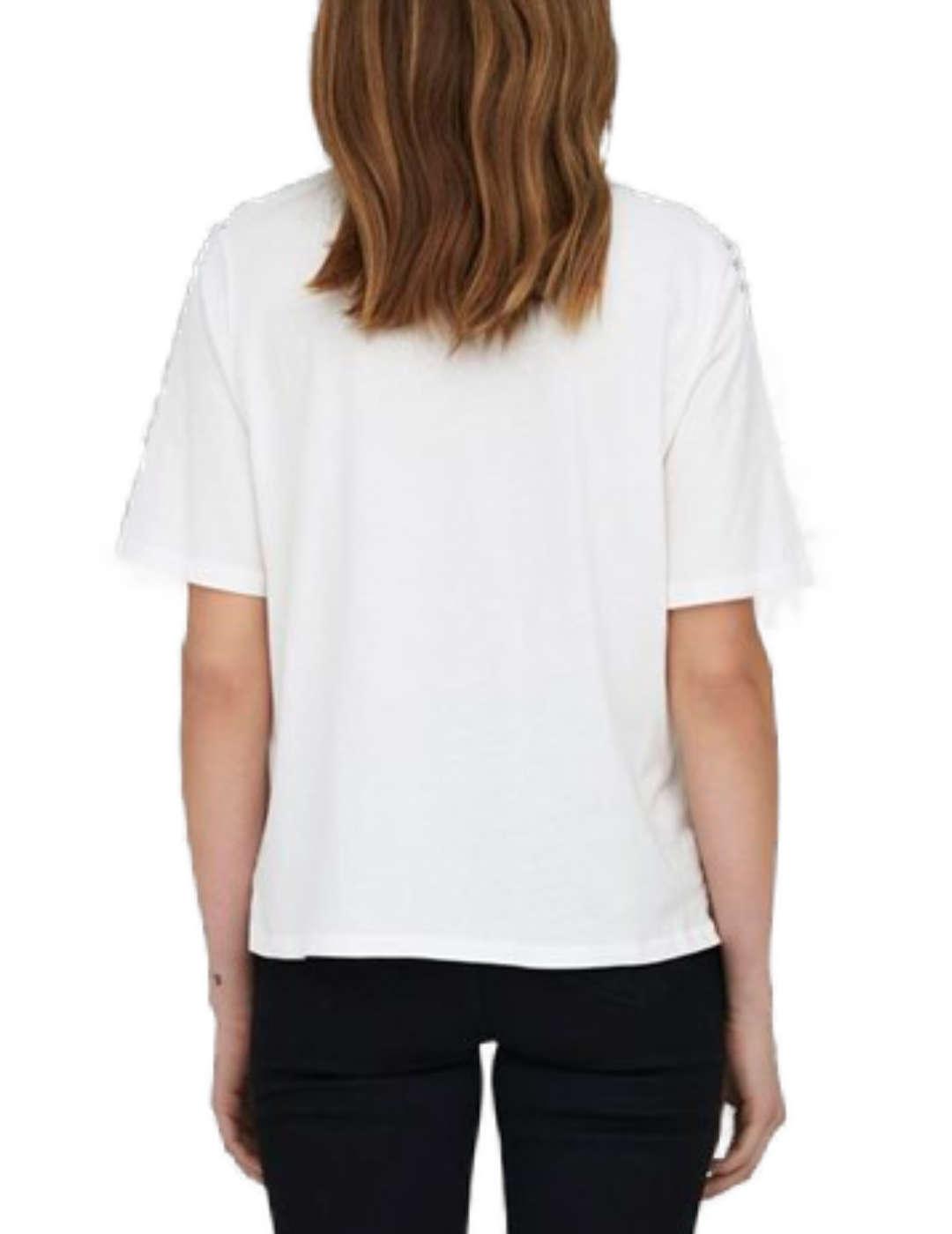 Camiseta Only Lulu blanco manga corta para mujer