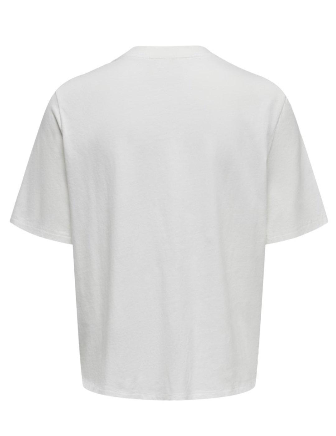 Camiseta Only Lulu blanco manga corta para mujer