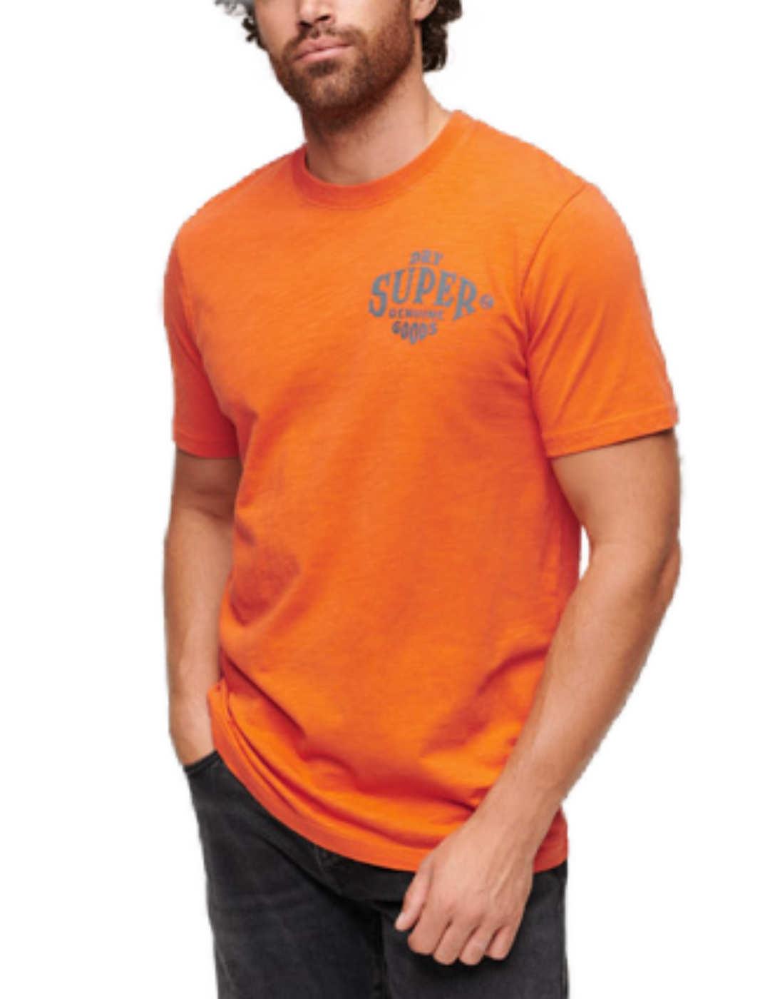 Camiseta Superdry Workwear naranja manga corta de hombre