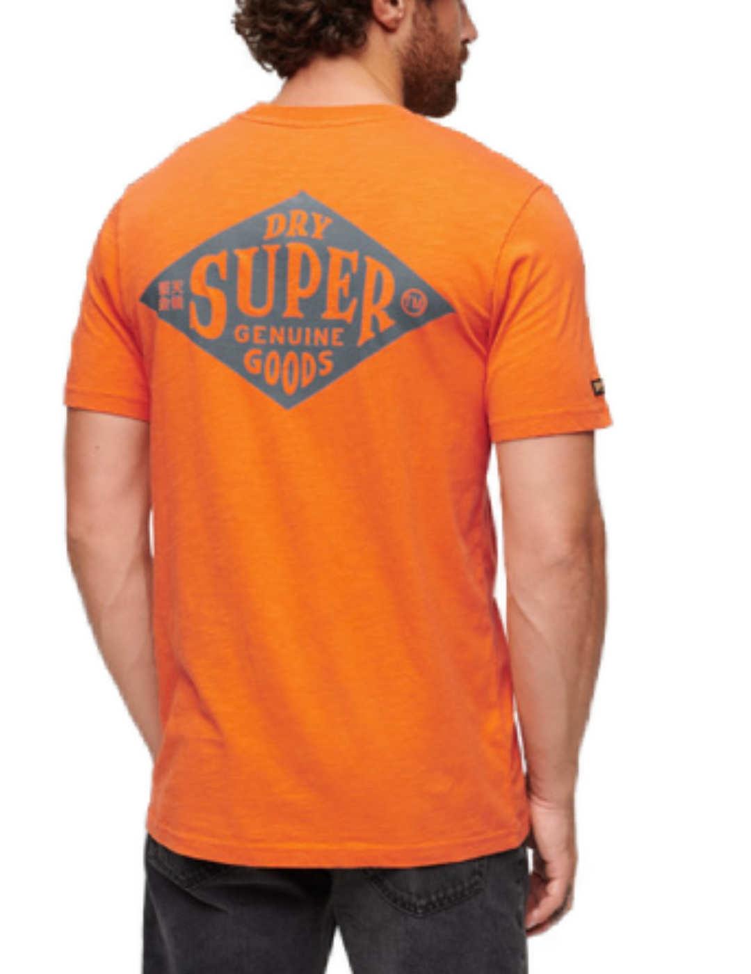 Camiseta Superdry Workwear naranja manga corta de hombre