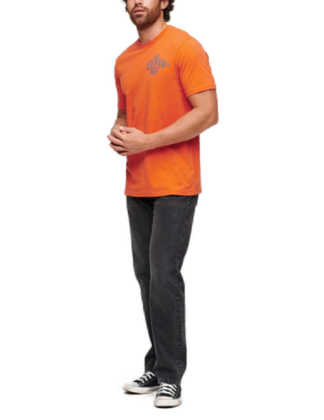 Camiseta Superdry Workwear naranja manga corta de hombre