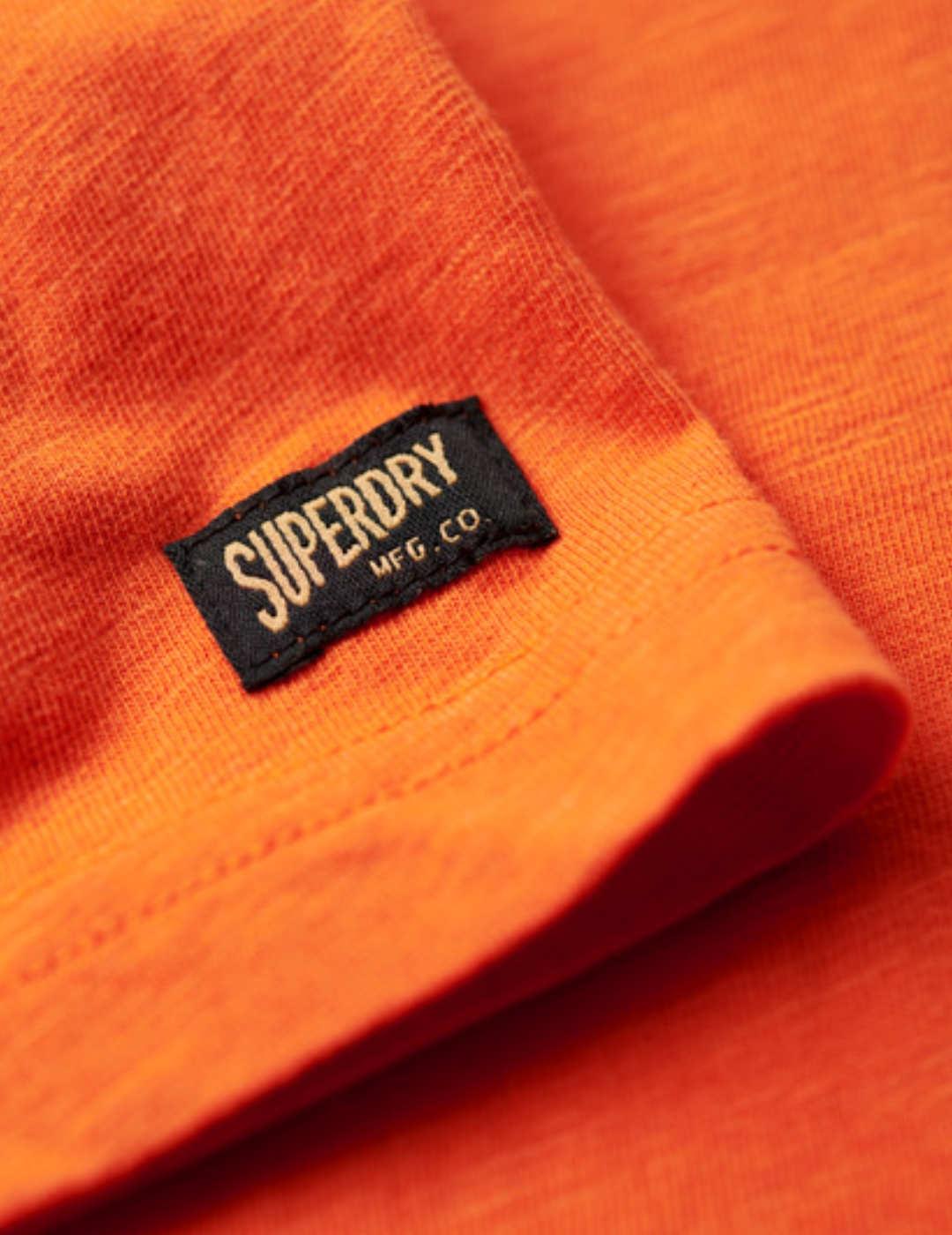 Camiseta Superdry Workwear naranja manga corta de hombre