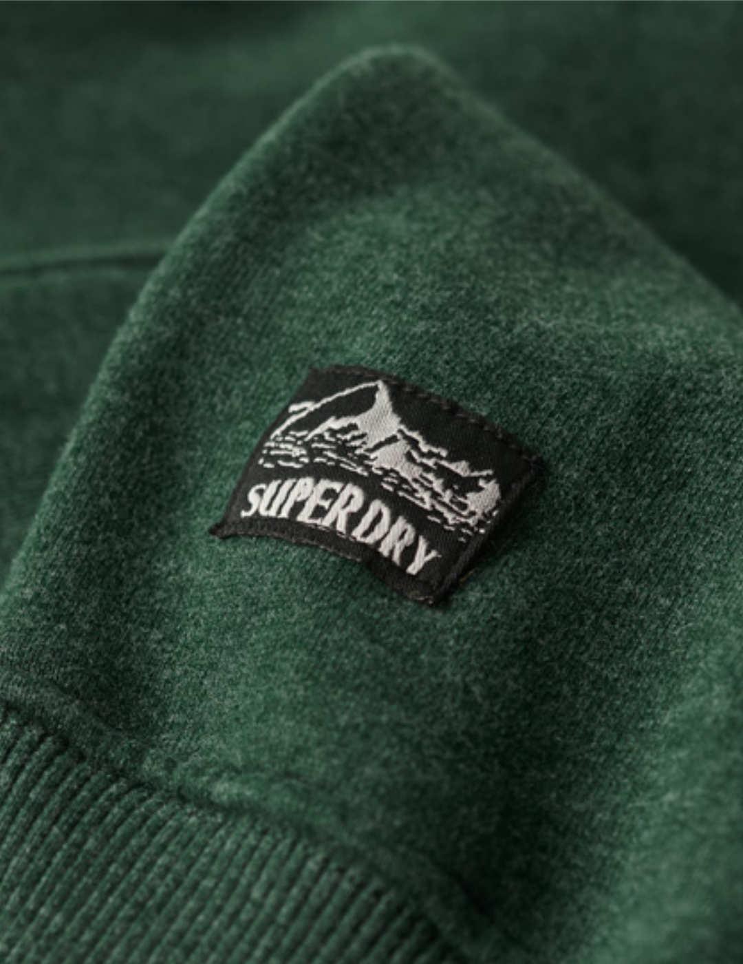 Sudadera Superdry Travel verde sin capucha para mujer