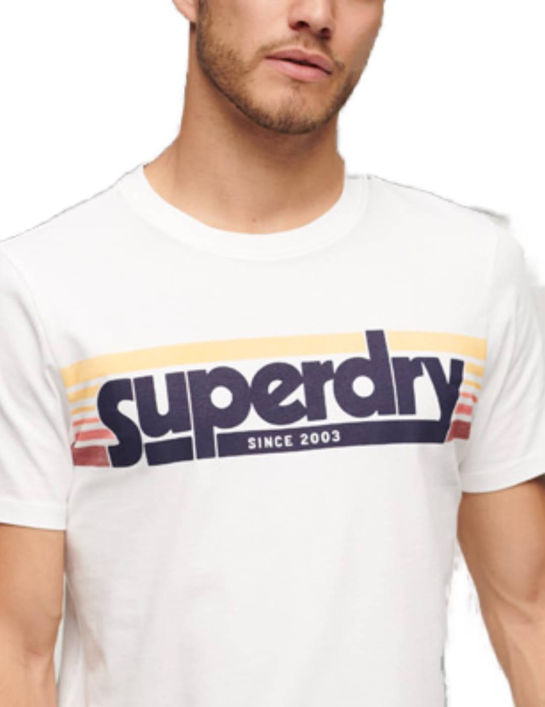 Camiseta Supedry Terrain blanco manga corta para hombre