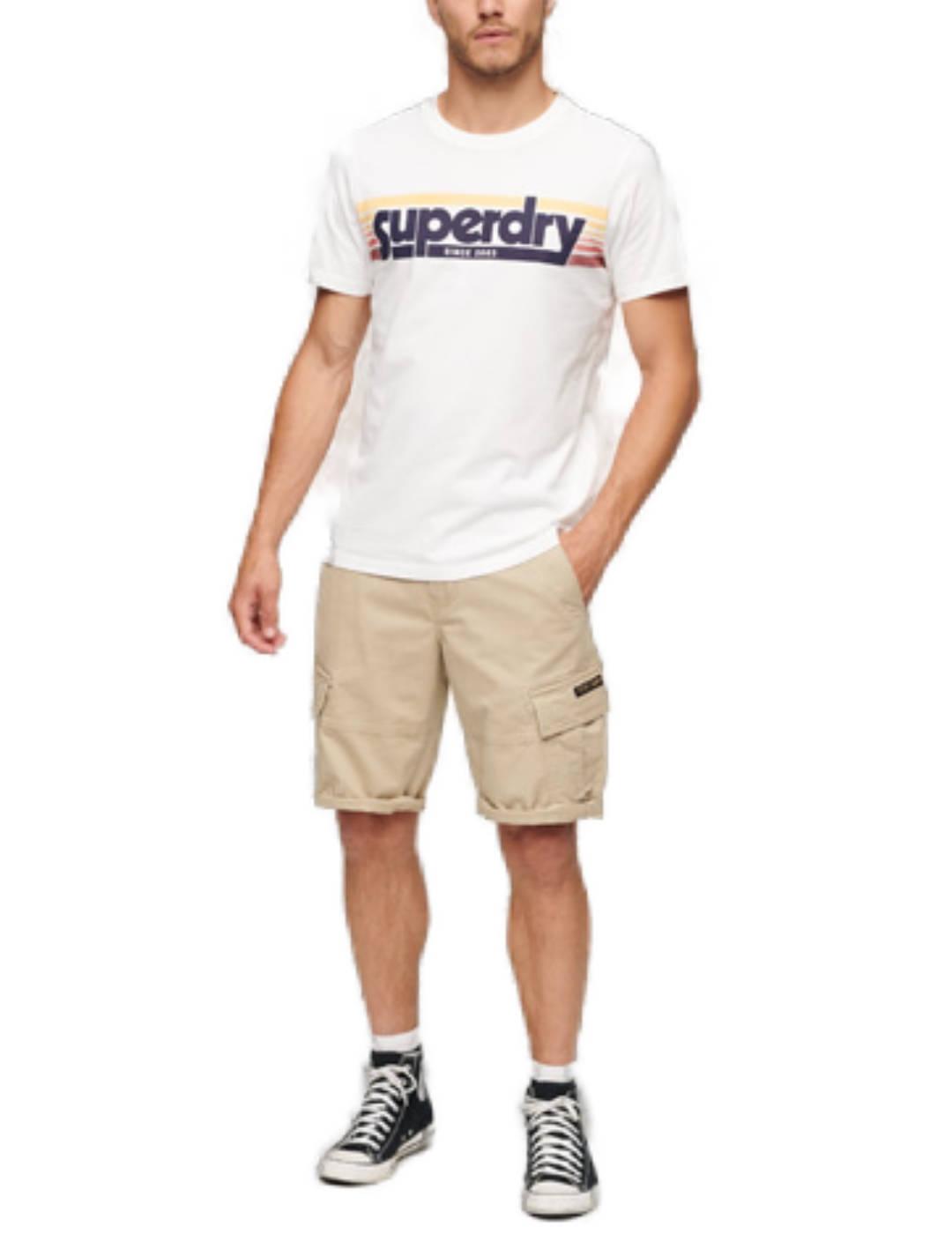 Camiseta Supedry Terrain blanco manga corta para hombre