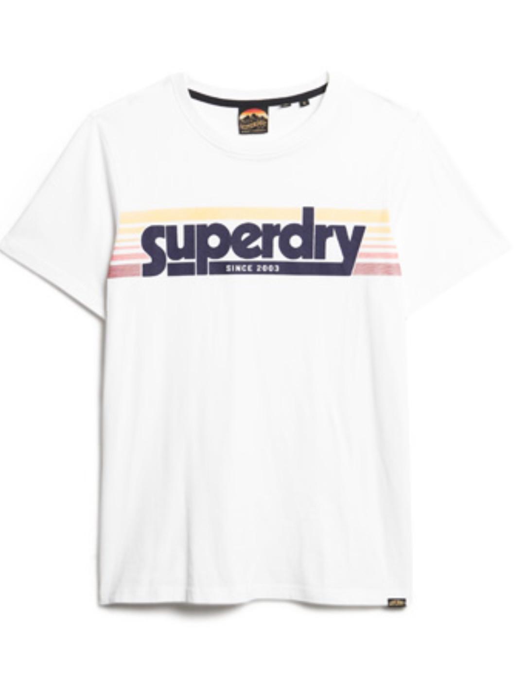 Camiseta Supedry Terrain blanco manga corta para hombre