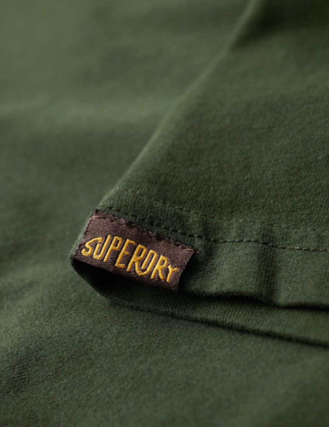 Camiseta Superdry Core verde oscuro manga corta para hombre