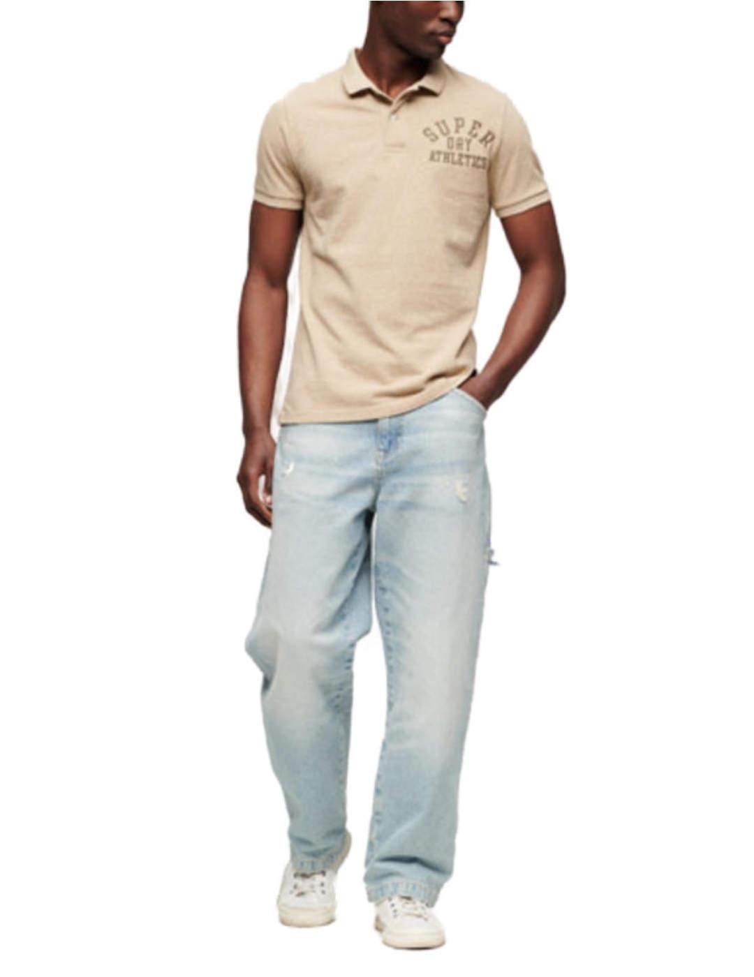 Polo Supedry Vintage beige para hombre-d