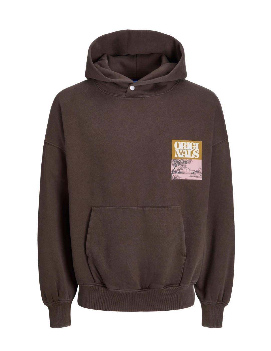 Sudadera Jack&Jones Ontario marrón con capucha  para hombre