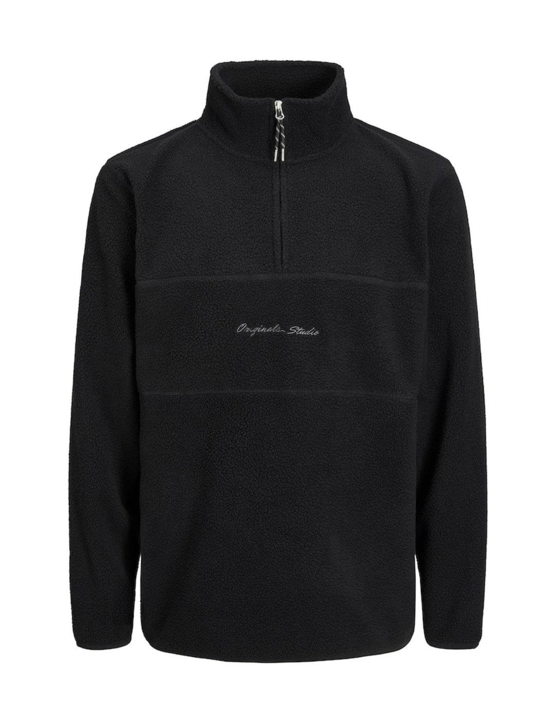 Sudadera polar Jack&Jones Hays negro sin capucha para hombre