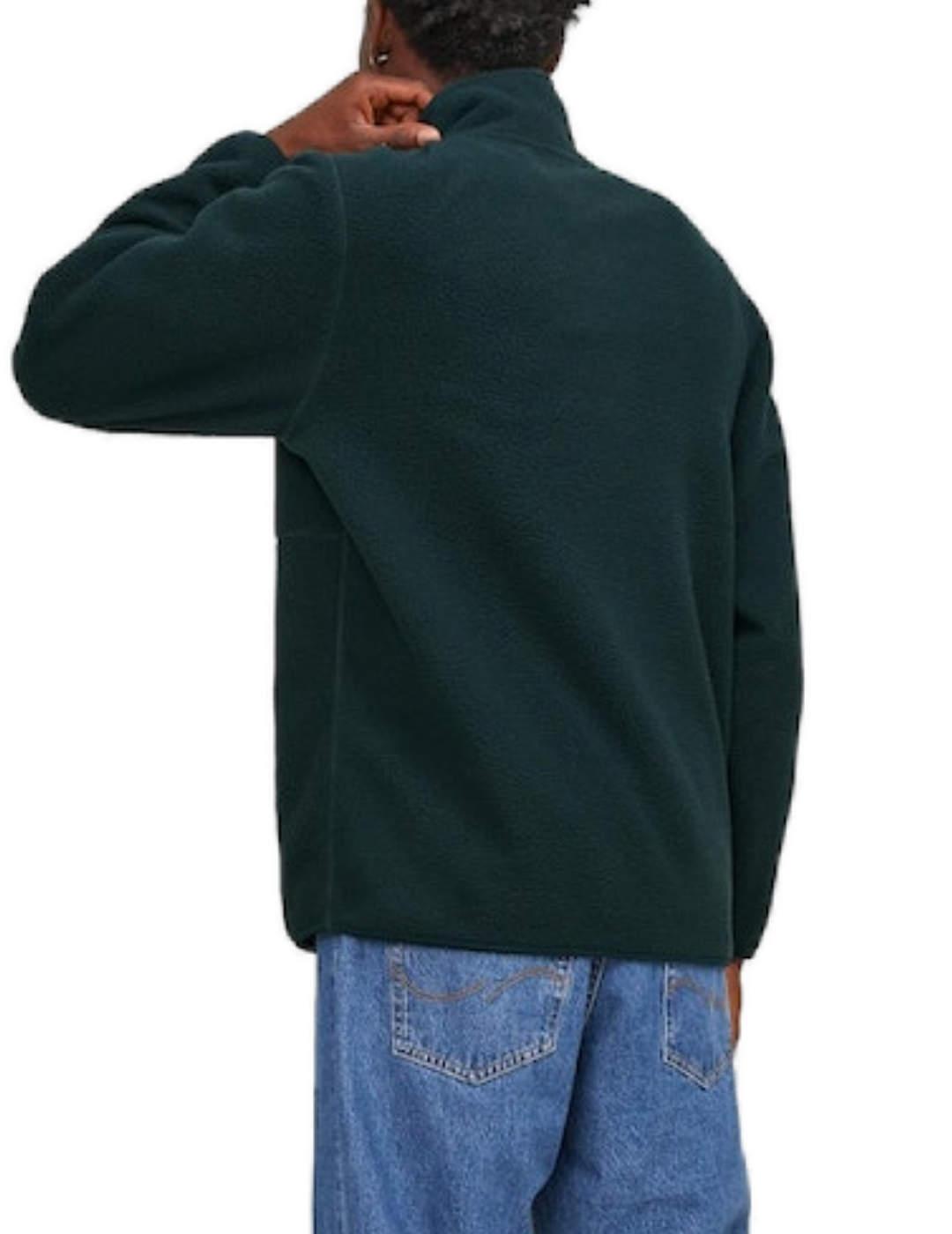 Sudadera polar Jack&Jones Hays verde sin capucha para hombre