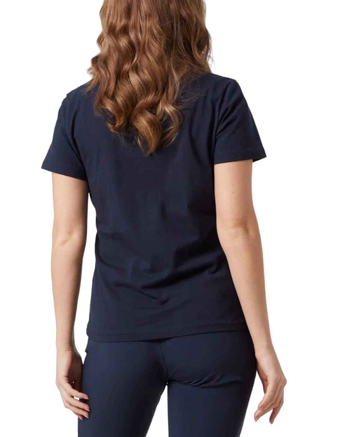 Camiseta Helly Hansen logo azul marino manga corta de mujer